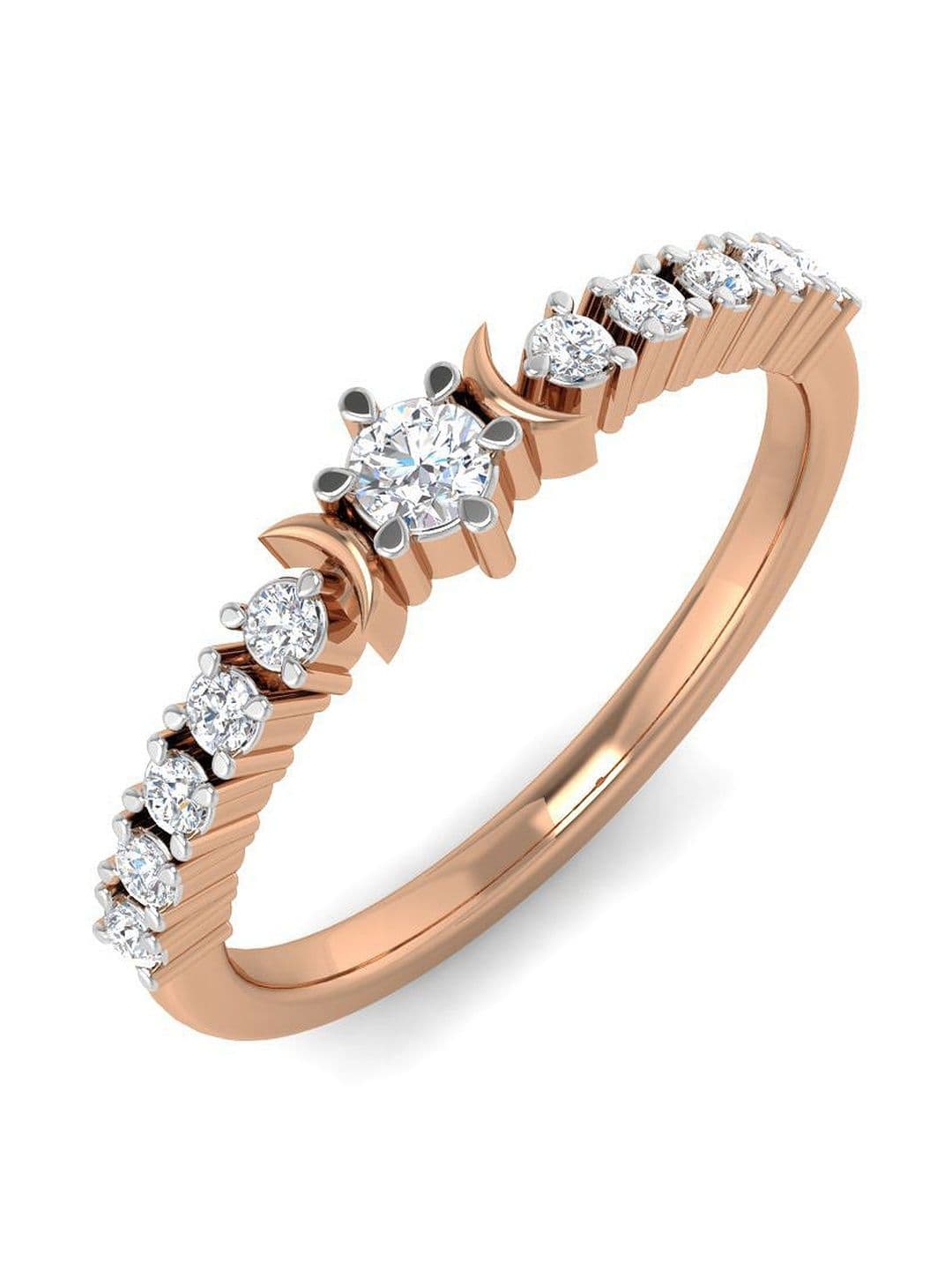 Solitario 925 Sterling Silver Lab Grown With 0.22 Carat Ring Diamond Studded- 1.47 gm - view 1