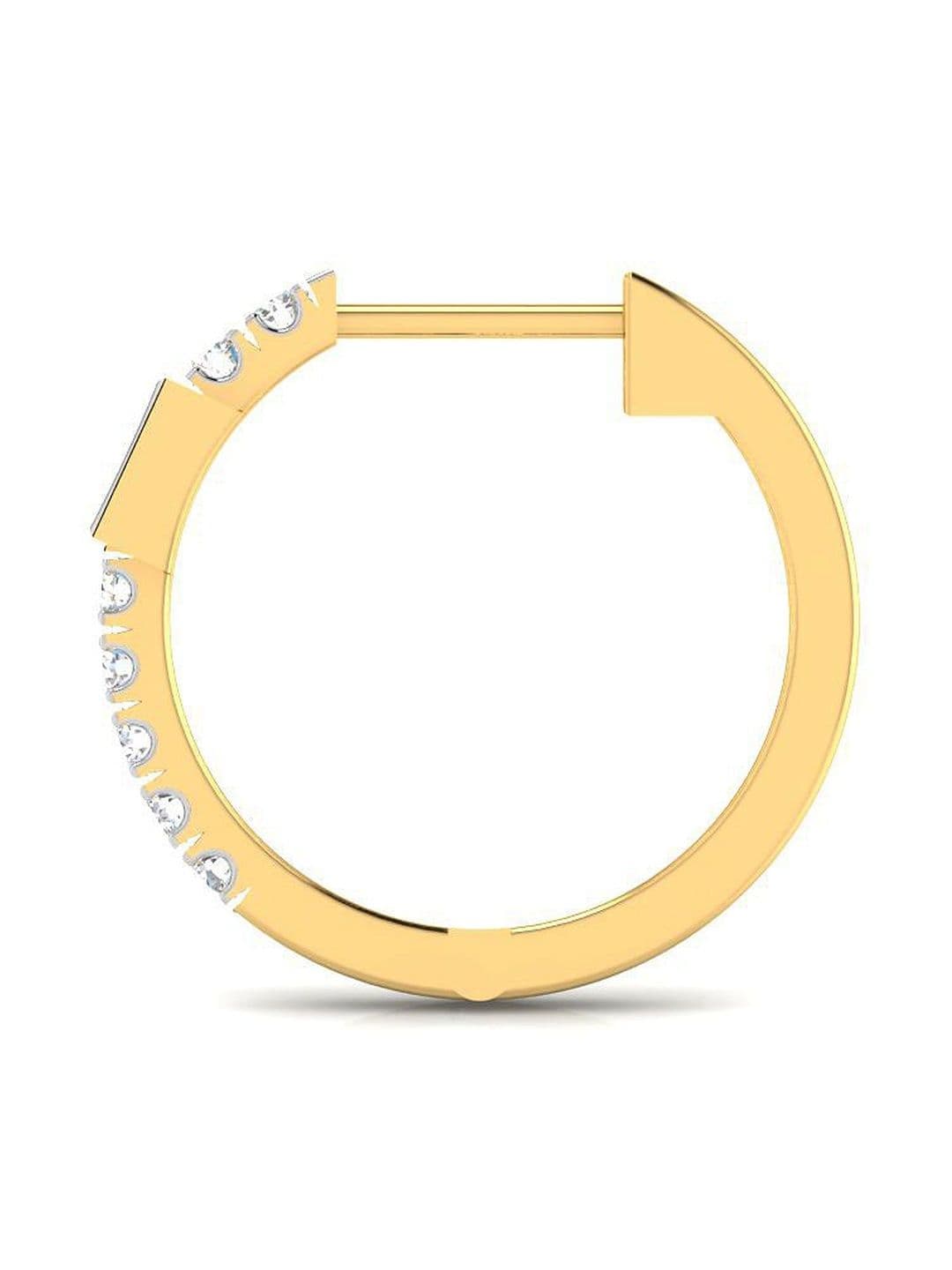 Solitario Gold Diamond Studded Earrings - 2.03 g - view 1