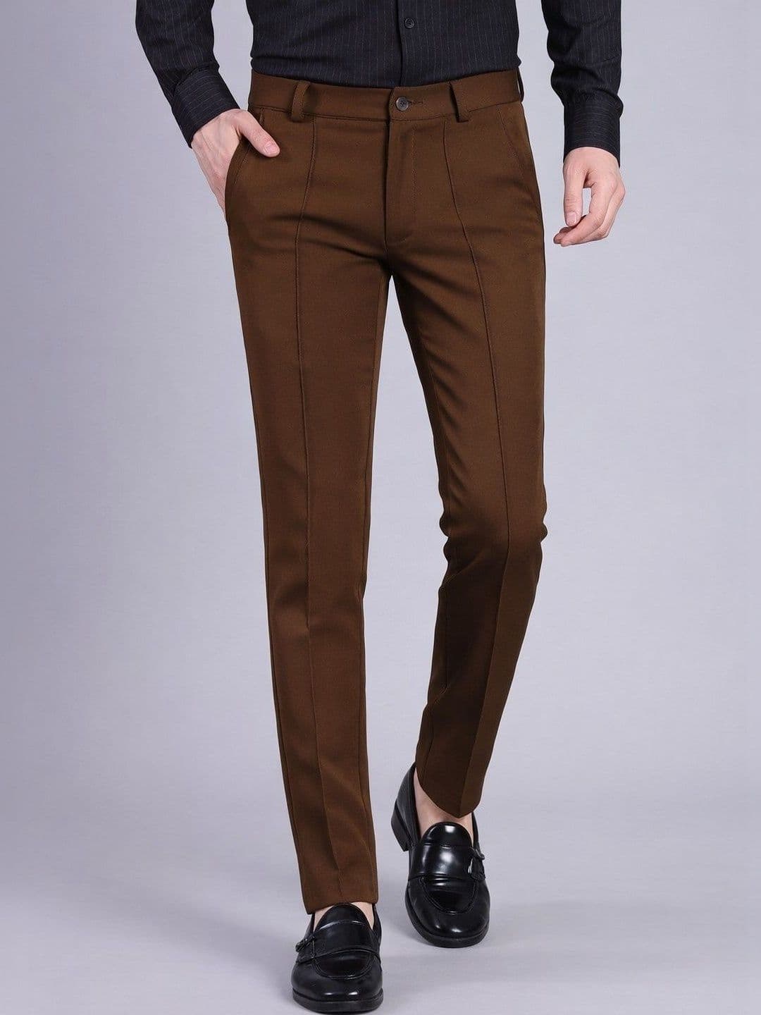 Stylox Men Slim Fit Light Brown Korean Trousers - view 1