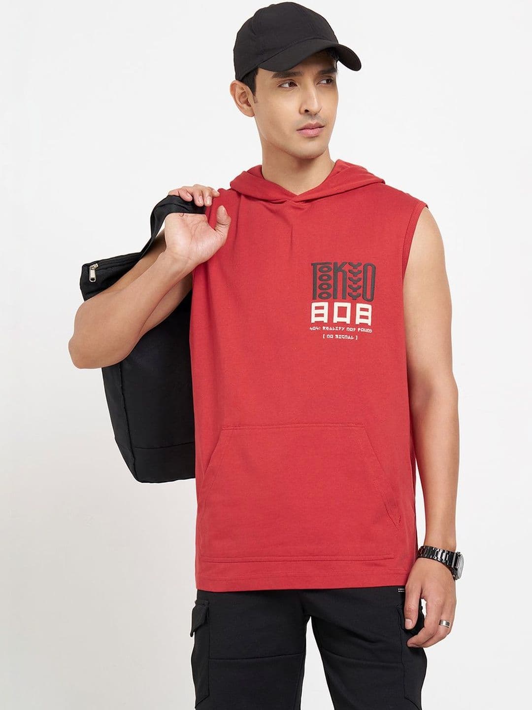Street 808 by Pantaloons Men Printed Hooded T-shirt - view 1