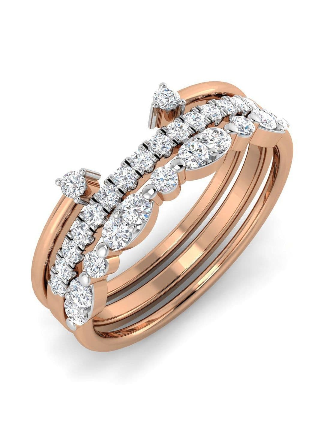 Solitario 925 Sterling Silver Lab Grown Diamond With 0.36 CT Ring Diamond - 3.2 g - view 1