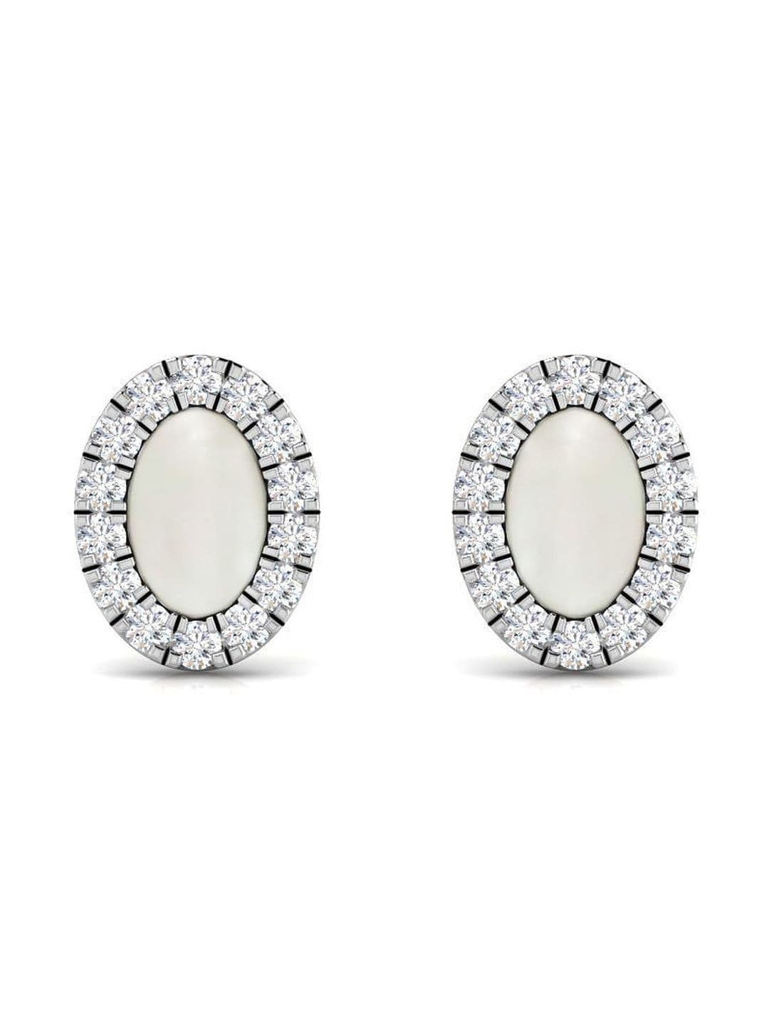 Solitario Rose Gold Diamond Studded Earrings - 2.23 g - view 1