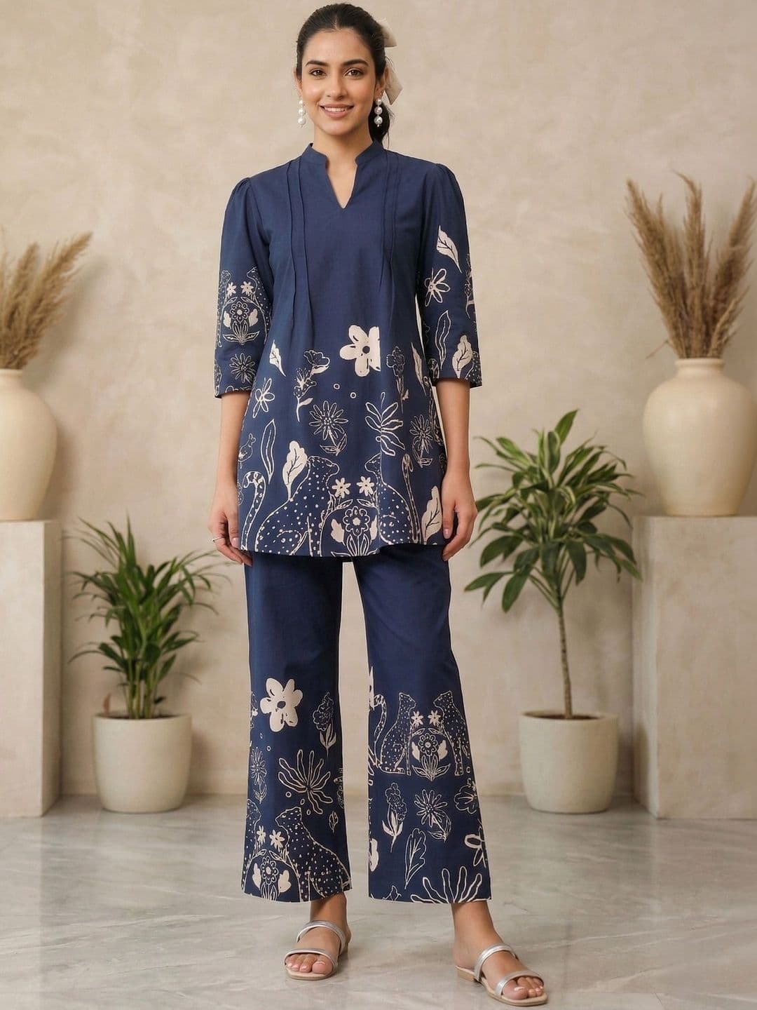 all about you Floral Printed Tunic with Trousers - view 1
