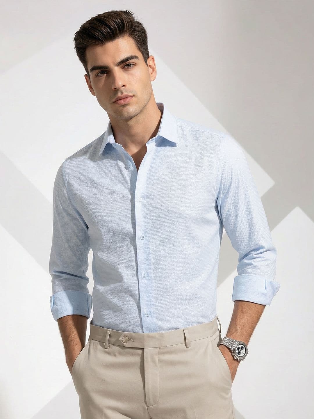 INVICTUS Slim Fit Opaque Pure Cotton Formal Shirt - view 1