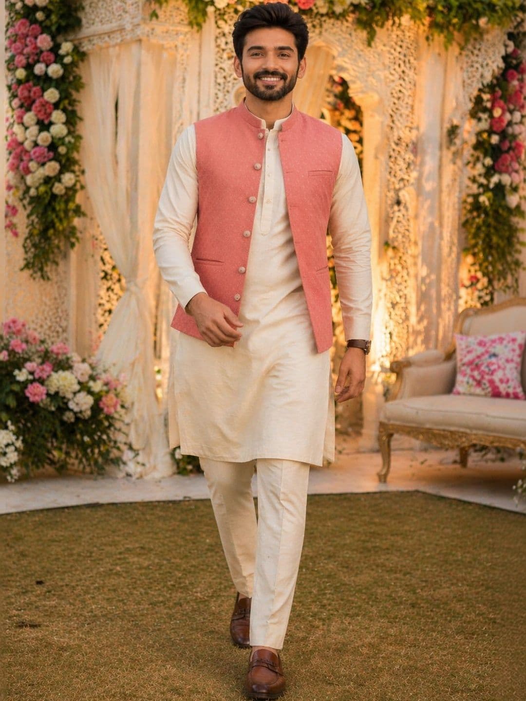 House of Pataudi Men Polyester Nehru Jackets - view 1