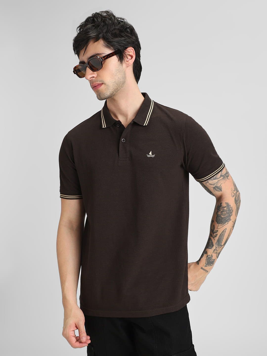 Klub Fox Men Solid Polo Collar T-shirt - view 1