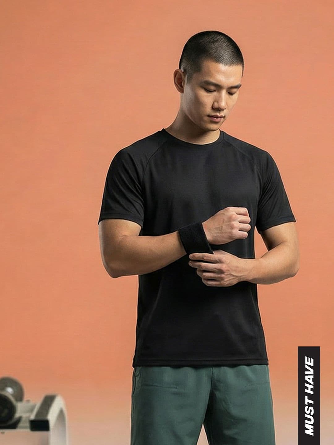 HRX by Hrithik Roshan Textured Rapid-Dry Training T-shirt - view 1