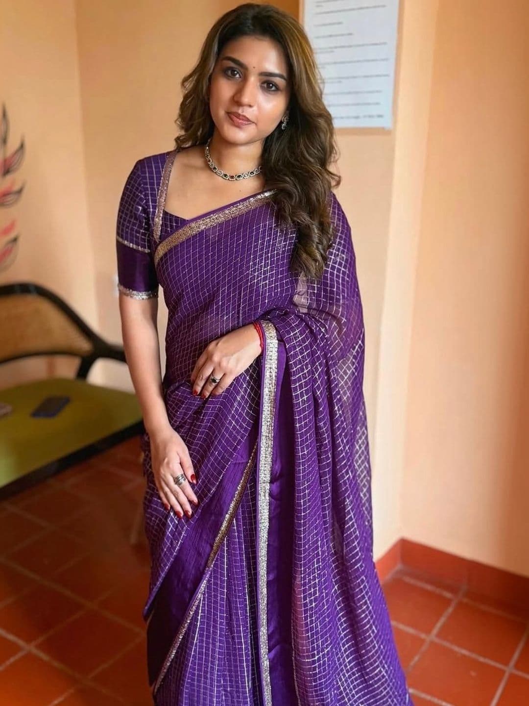 VAMIKA FASHION Striped Woven Design Zari Heavy Work Saree - view 1