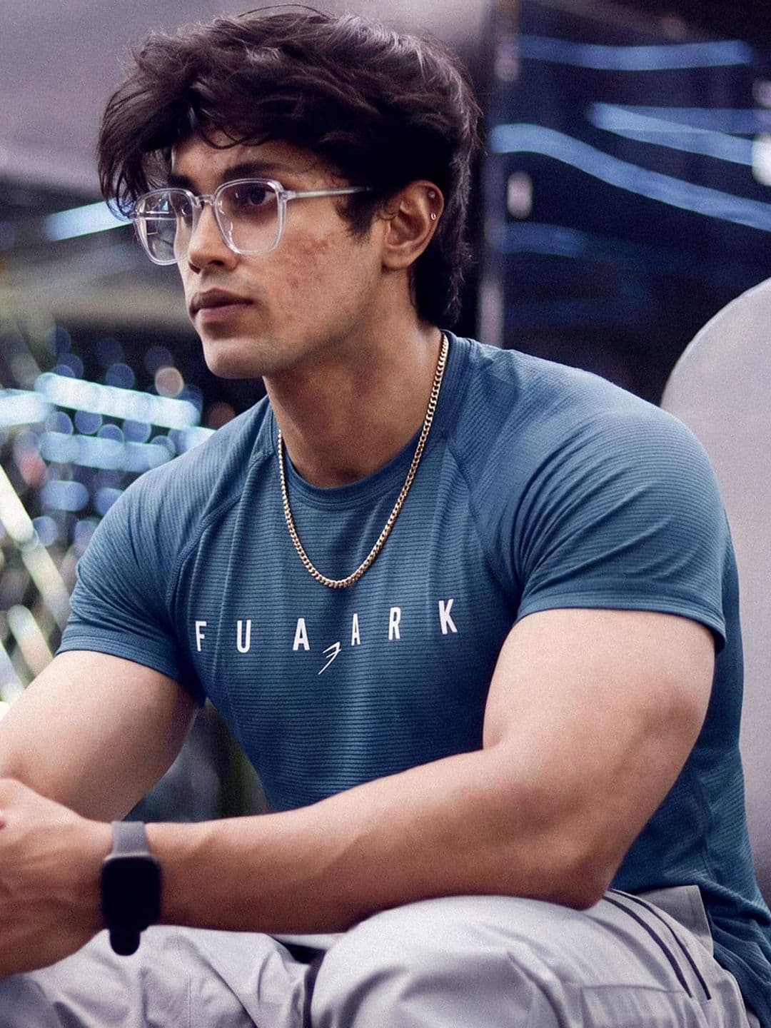 FUAARK Men Anti Odour Checked Slim Fit T-shirt - view 1