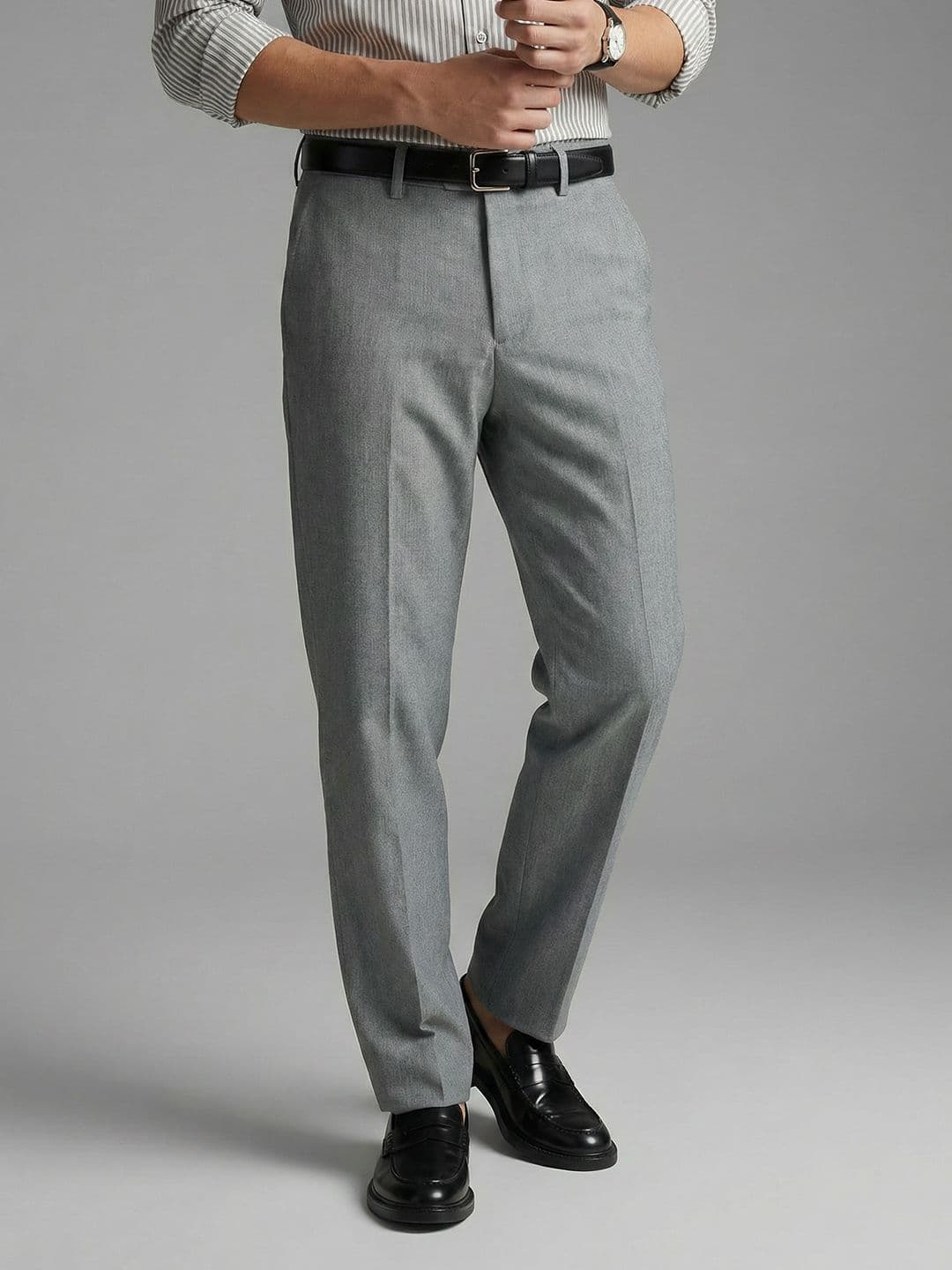 Louis Philippe Men Regular Fit Modern Styling Work and Daily Wear Textured Formal Trouser - view 1