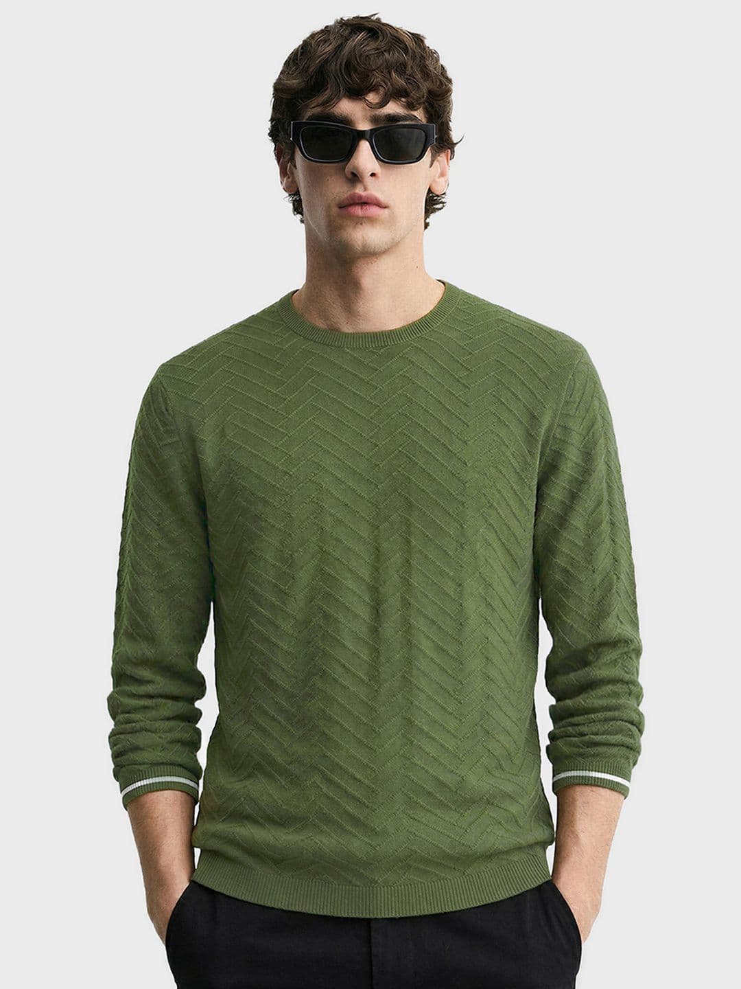 The Indian Garage Co Men Slim Fit Sweaters - view 1