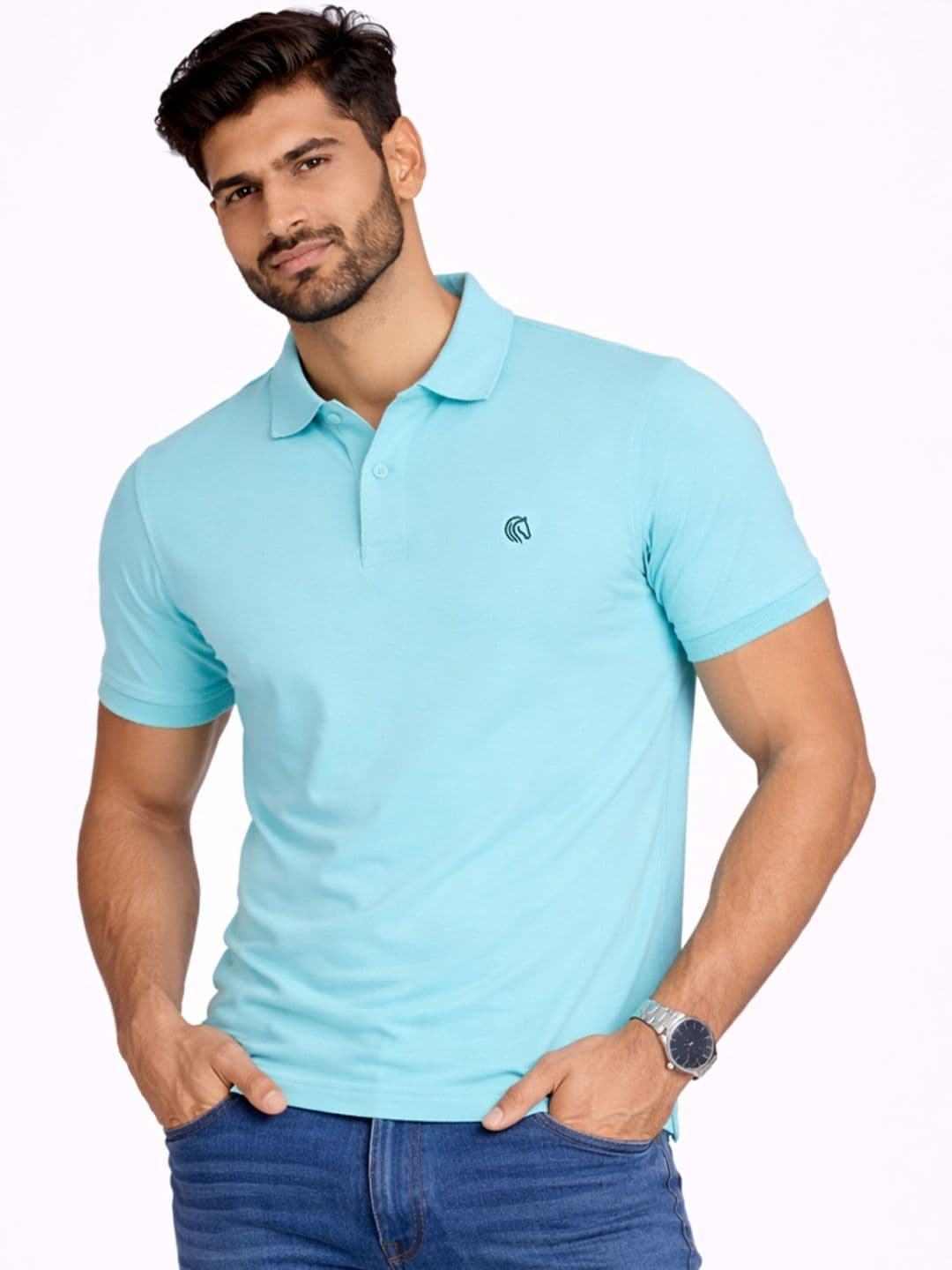 Mane & Mini Men Brand Logo Polo Collar Dri-FIT T-shirt - view 1