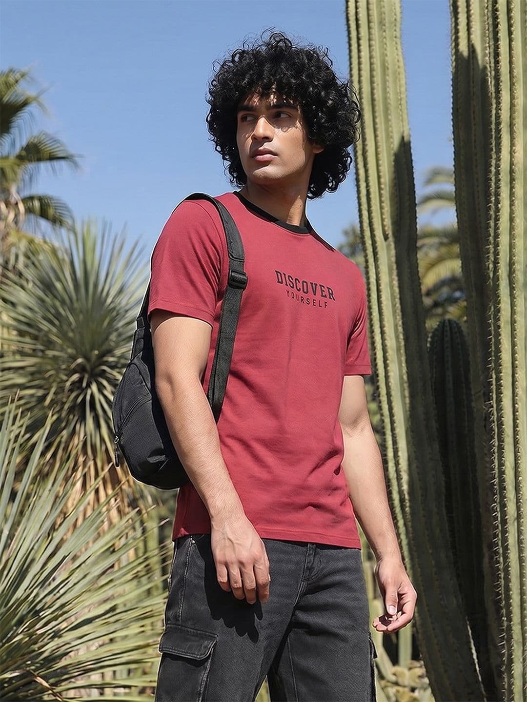 The Roadster Life Co. Typography Printed Pure Cotton T-shirt - view 1
