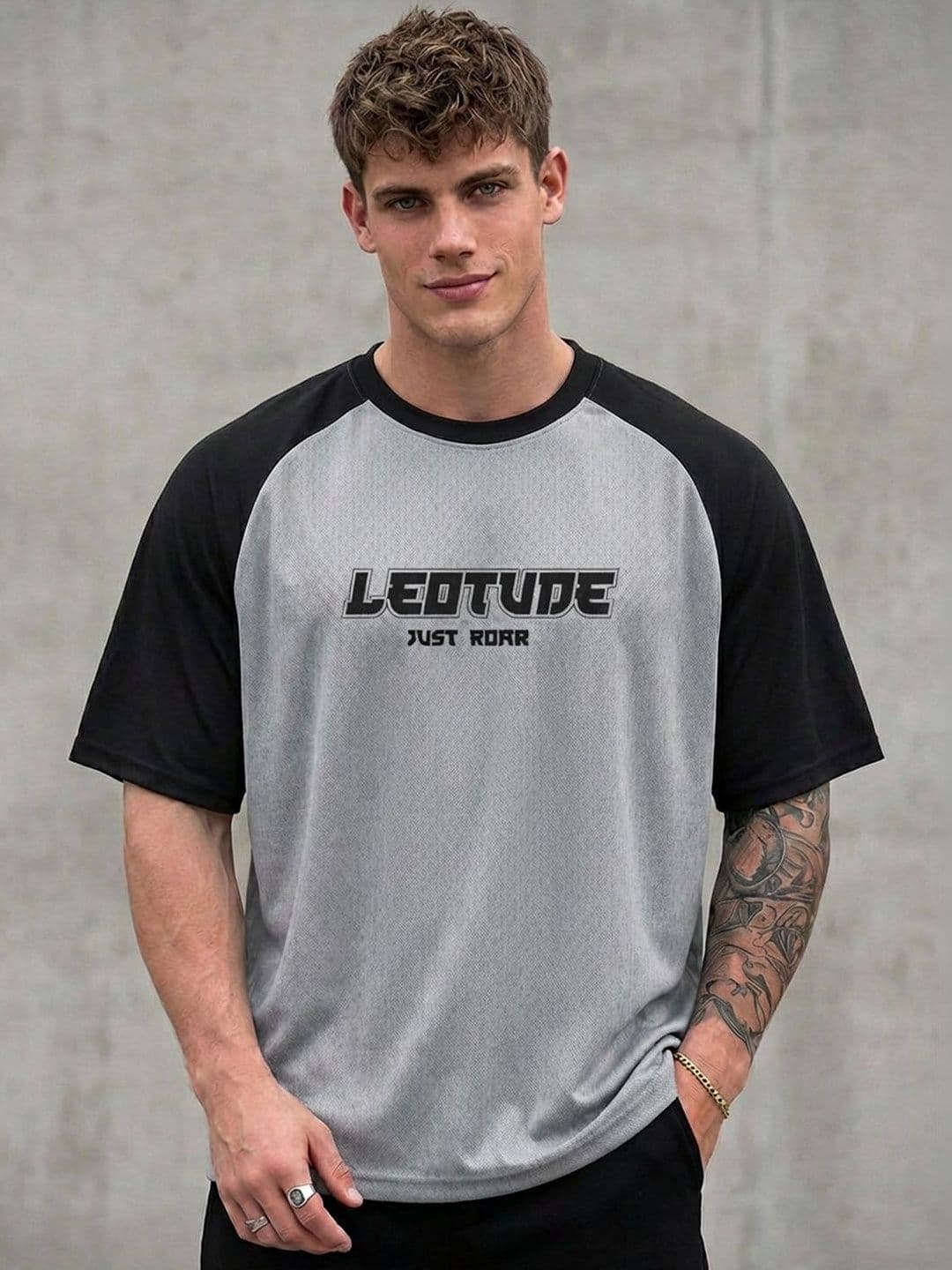 Leotude Men Typography Colourblocked T-shirt - view 1