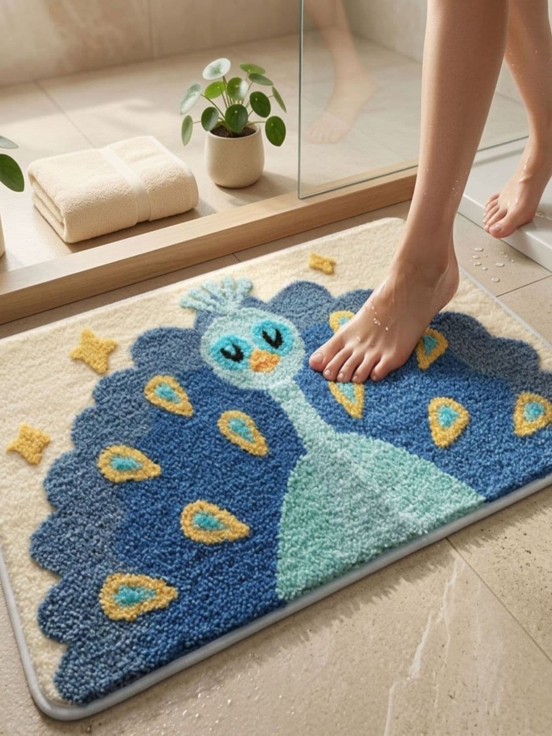 DREAM WEAVERZ Blue Anti-Skid Bath Rugs - view 1