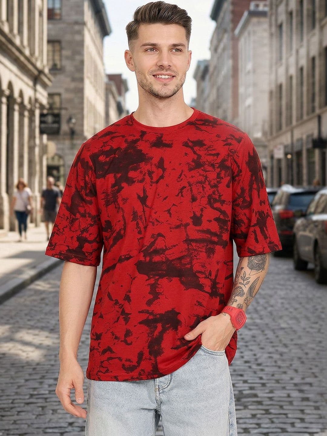 Leotude Men Tie and Dye Dyed T-shirt - view 1