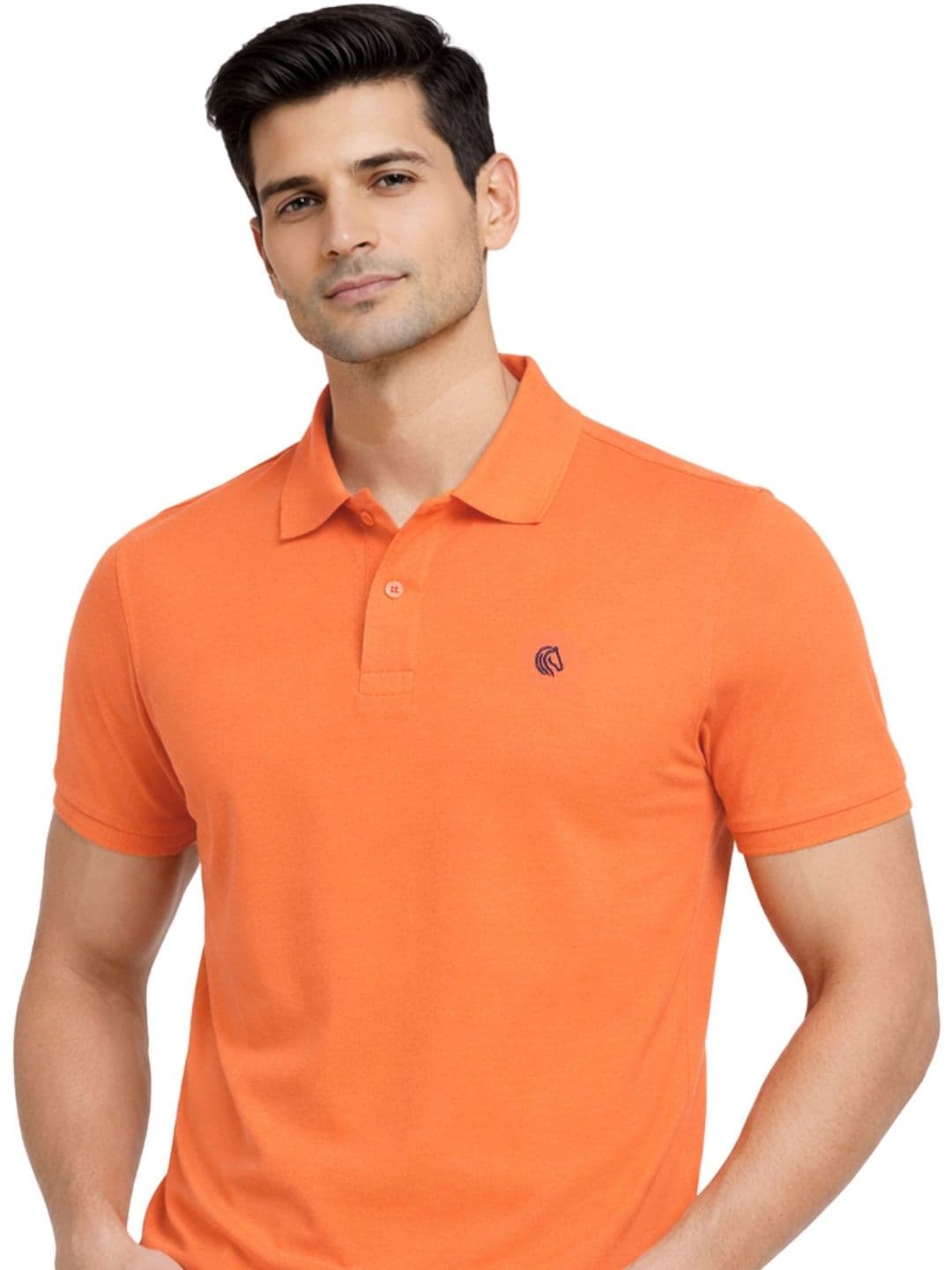 Mane & Mini Men Brand Logo Polo Collar Bio Finish T-shirt - view 1