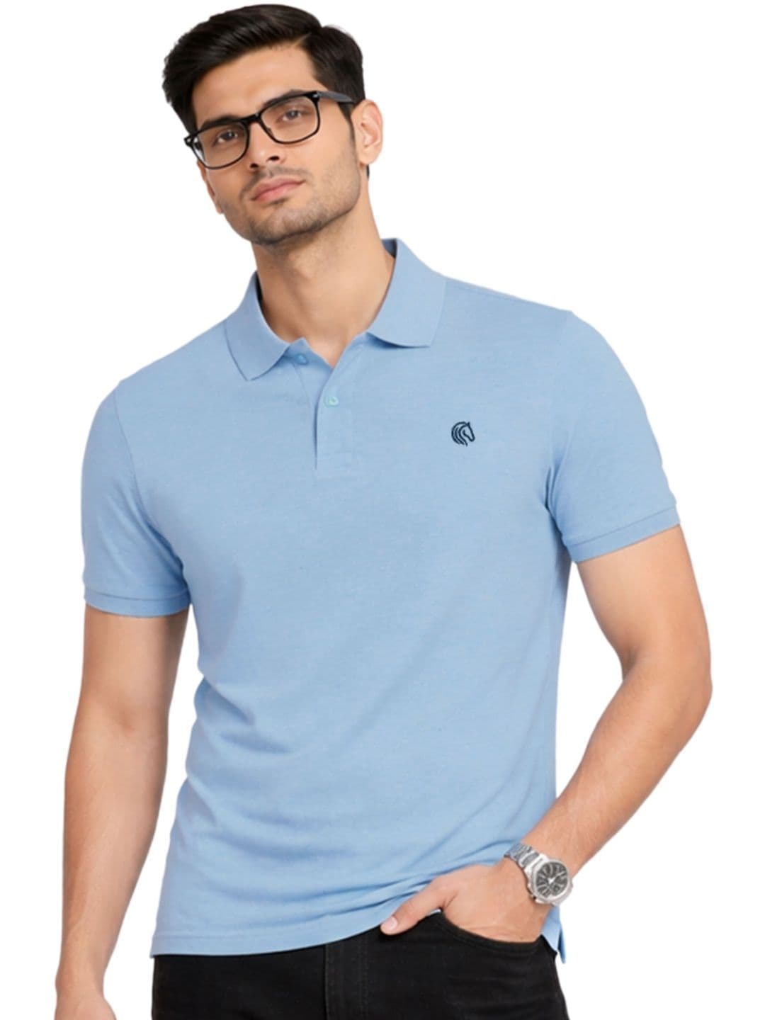 Mane & Mini Men Brand Logo Polo Collar Bio Finish T-shirt - view 1