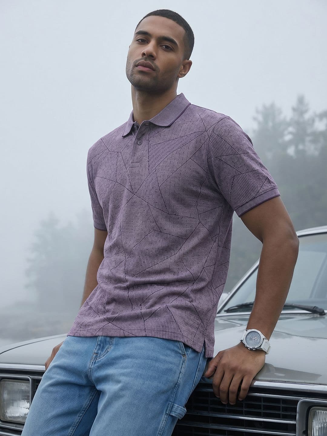 The Roadster Life Co. Printed Polo Collar T-shirt - view 1