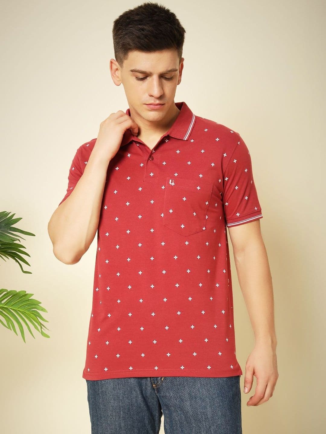 UNIBERRY JEANS Men Printed Polo Collar Pockets T-shirt - view 1