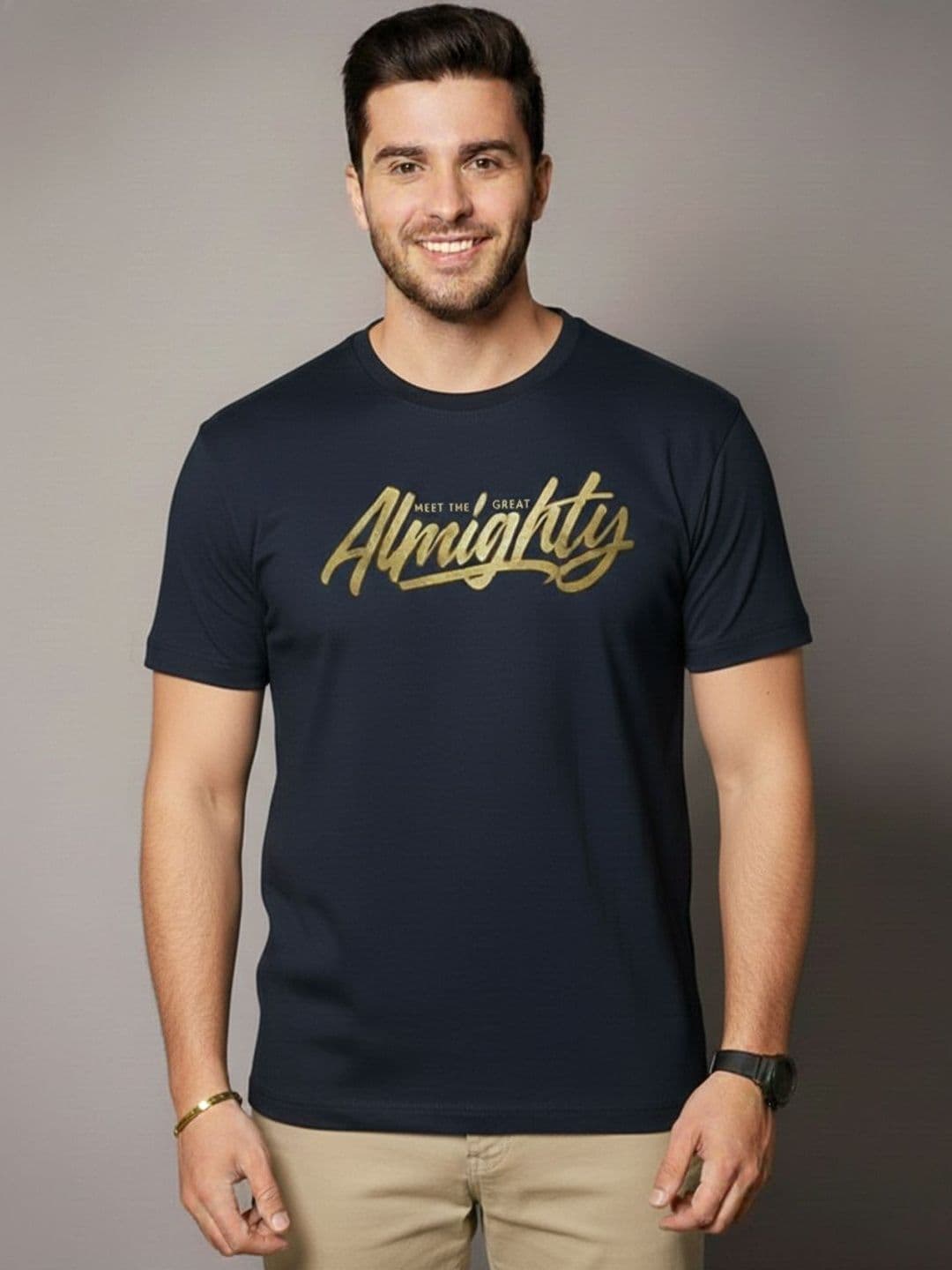 ST Trends Typography Printed Round Neck Half Sleeve T-shirt - view 1