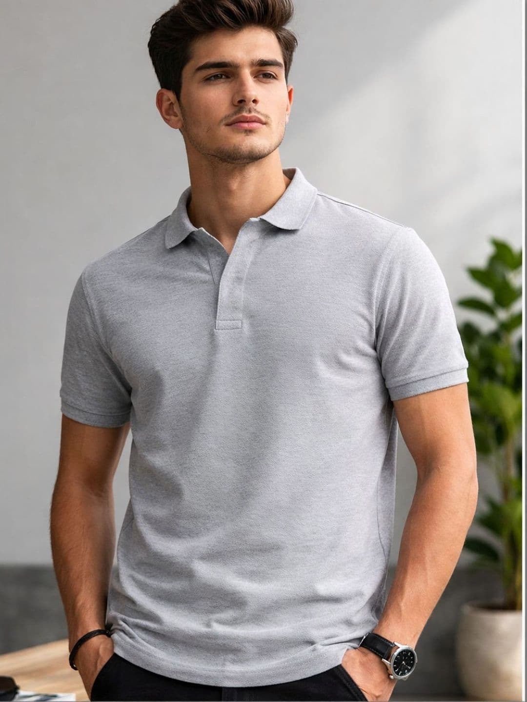 The Roadster Lifestyle Co Pure Cotton Polo Collar Tshirt - view 1