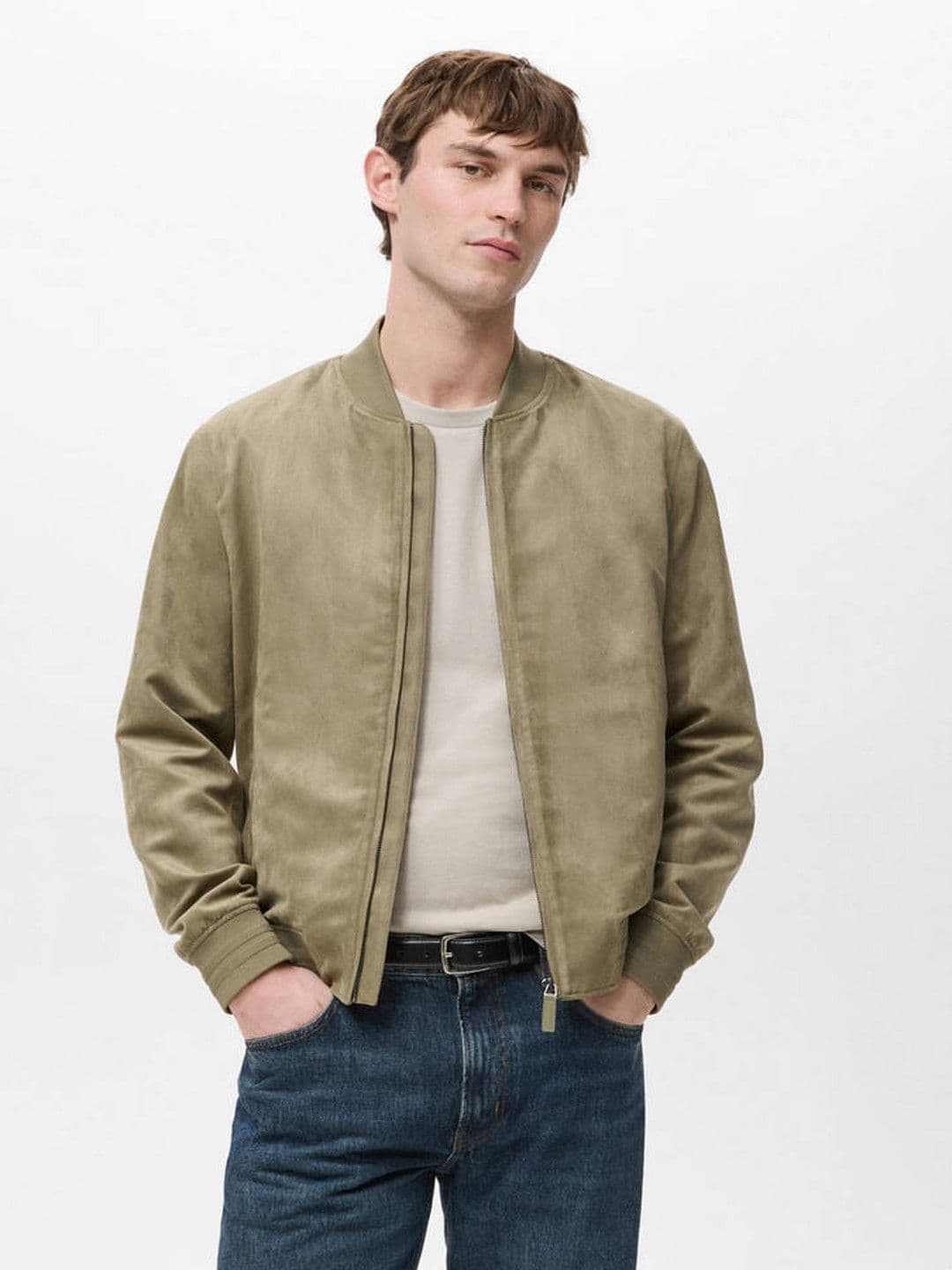 MANGO MAN Stand Collar Bomber Jacket - view 1