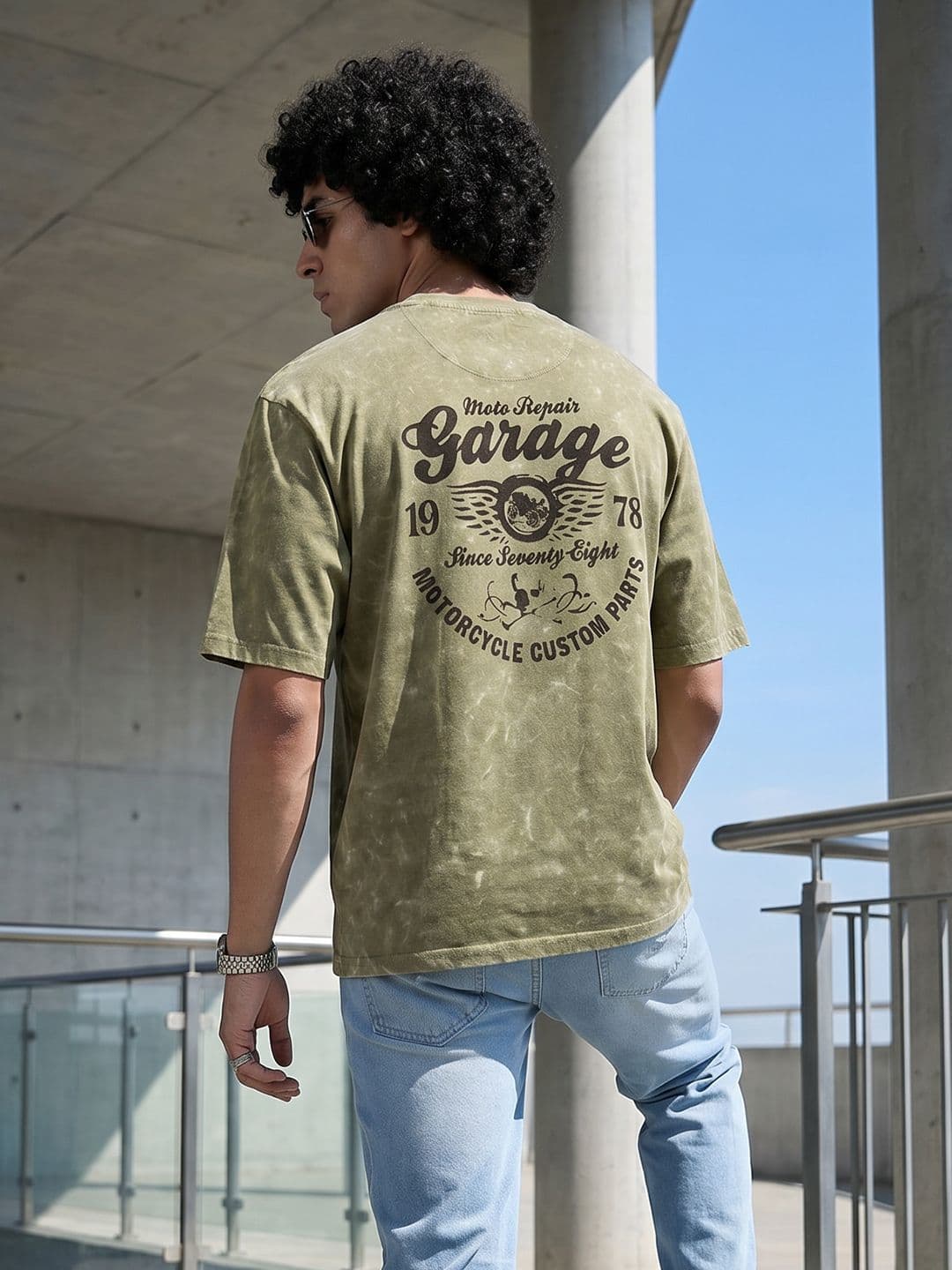 The Roadster Life Co. Typography Printed Drop-Shoulder Sleeves Oversized T-shirt - view 1
