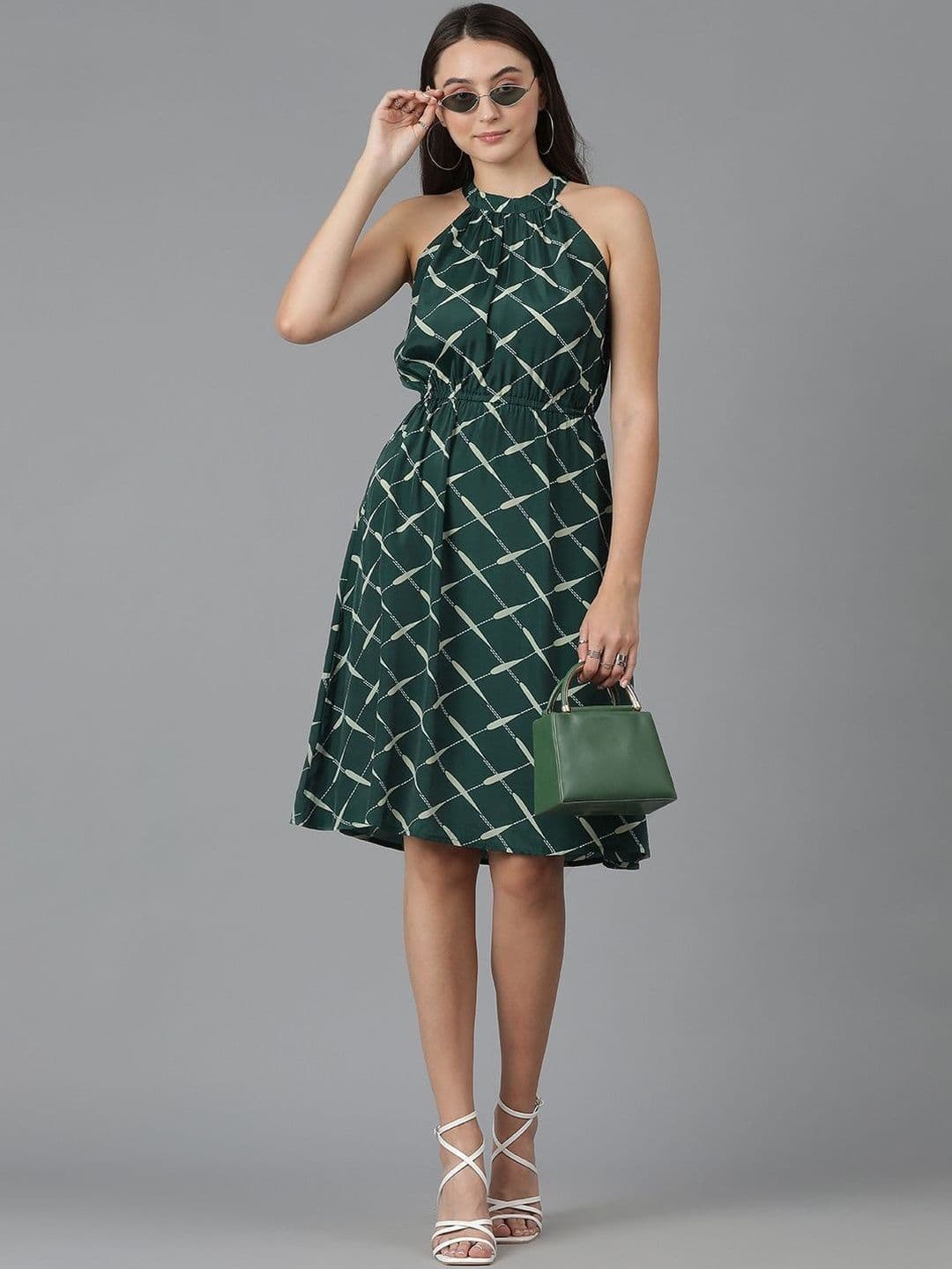 Stylecast X Kotty Print Halter Neck A-Line Dress - view 1