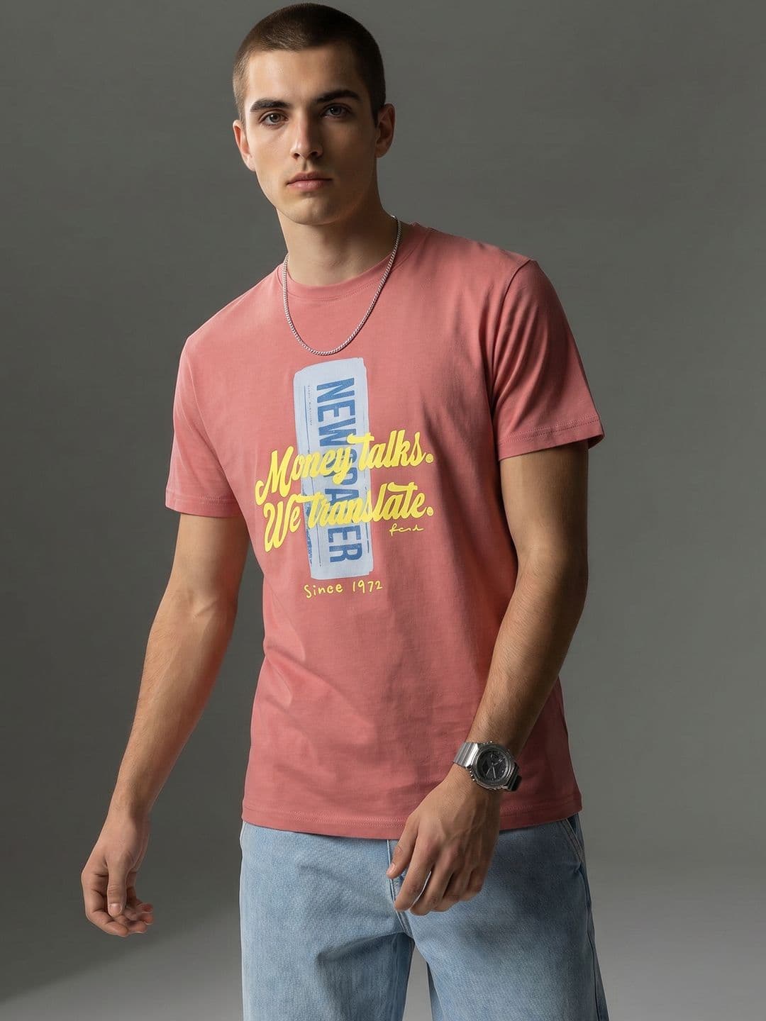 FCUK Typography Printed Pure Cotton T-shirt - view 1