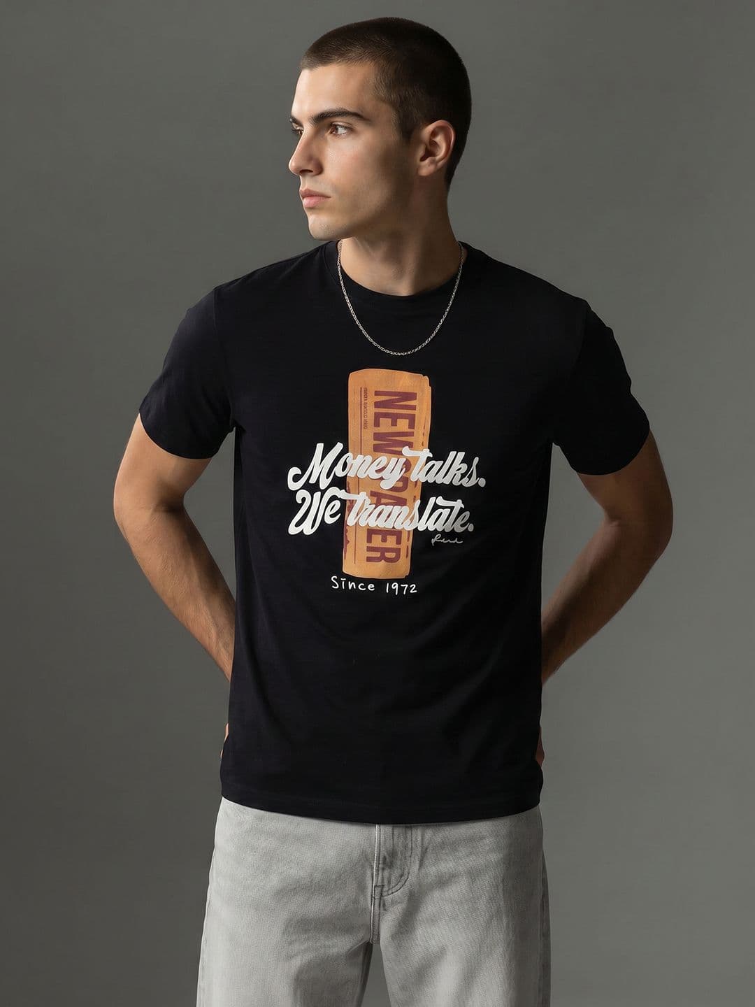 FCUK Typography Printed Pure Cotton T-shirt - view 1