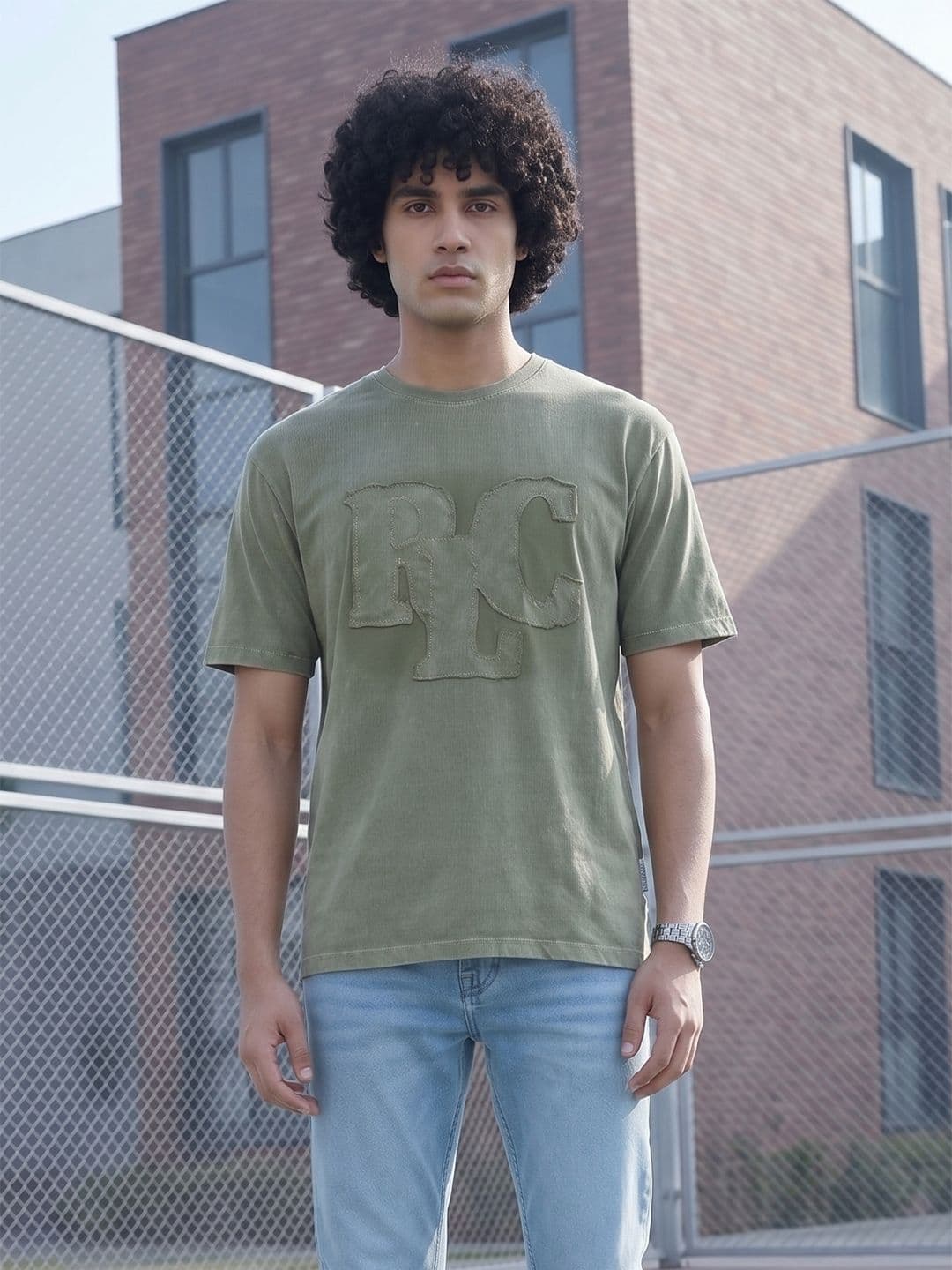The Roadster Life Co. Applique Drop-Shoulder Sleeves T-shirt - view 1