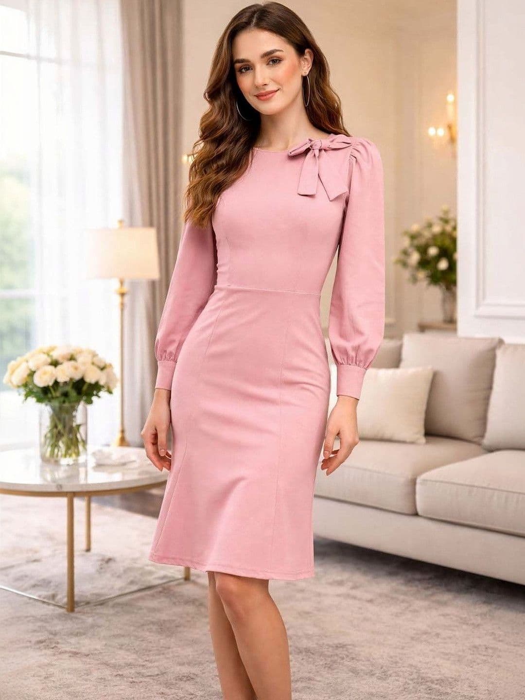Stylecast X Kotty Puff Sleeve Sheath Dress - view 1
