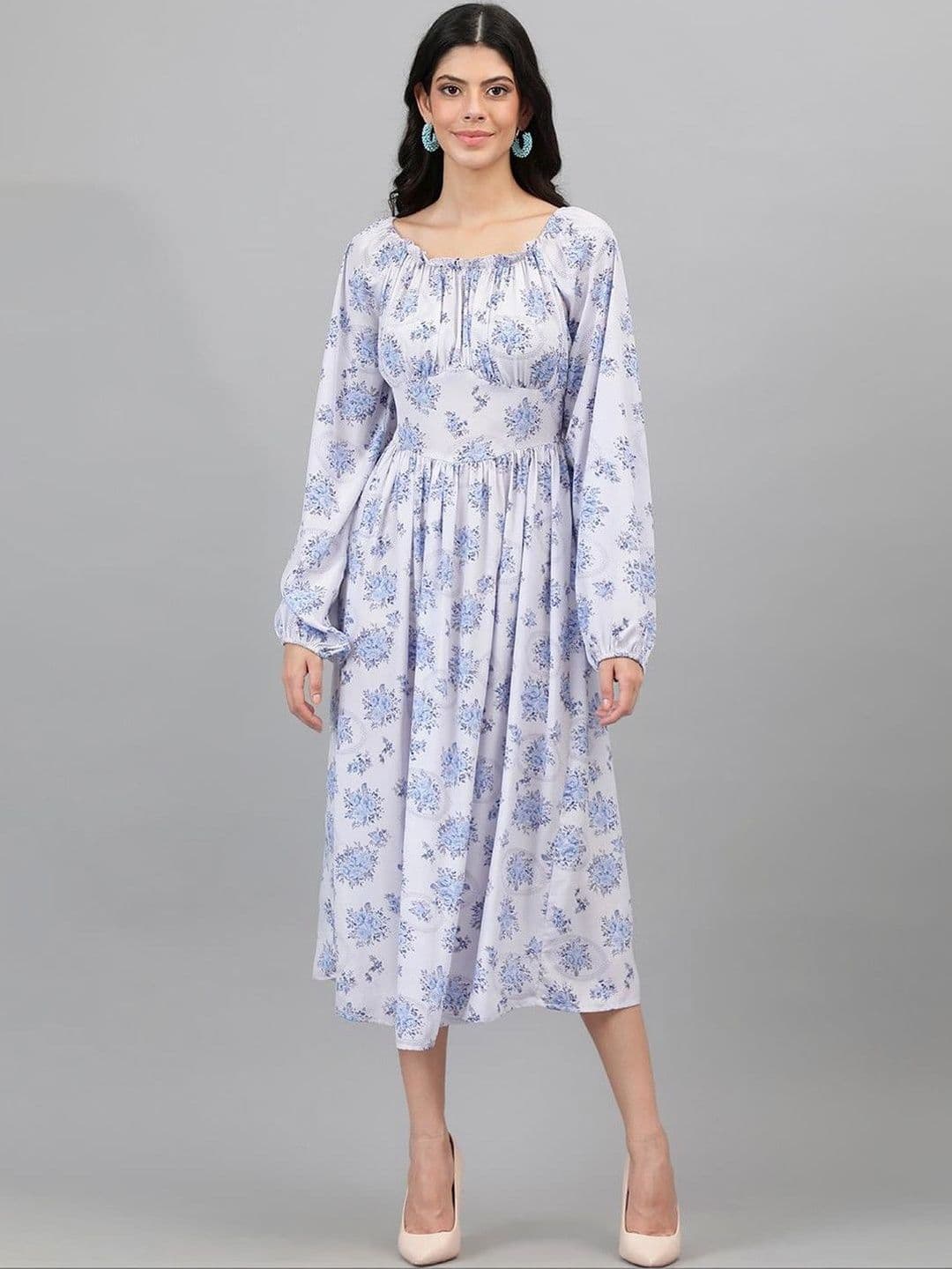 Stylecast X Kotty Floral Print Fit & Flare Midi Dress - view 1