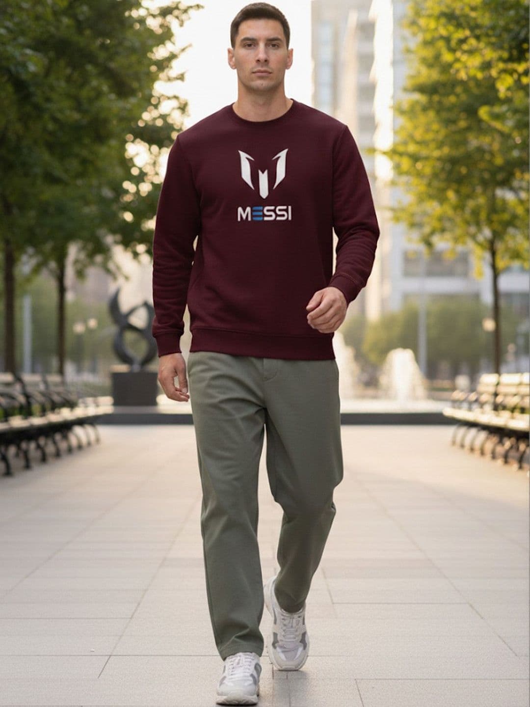 ST Trends Men Brand Logo Lionel Messi Printed Round Neck Regular Sleeves T-shirt - view 1