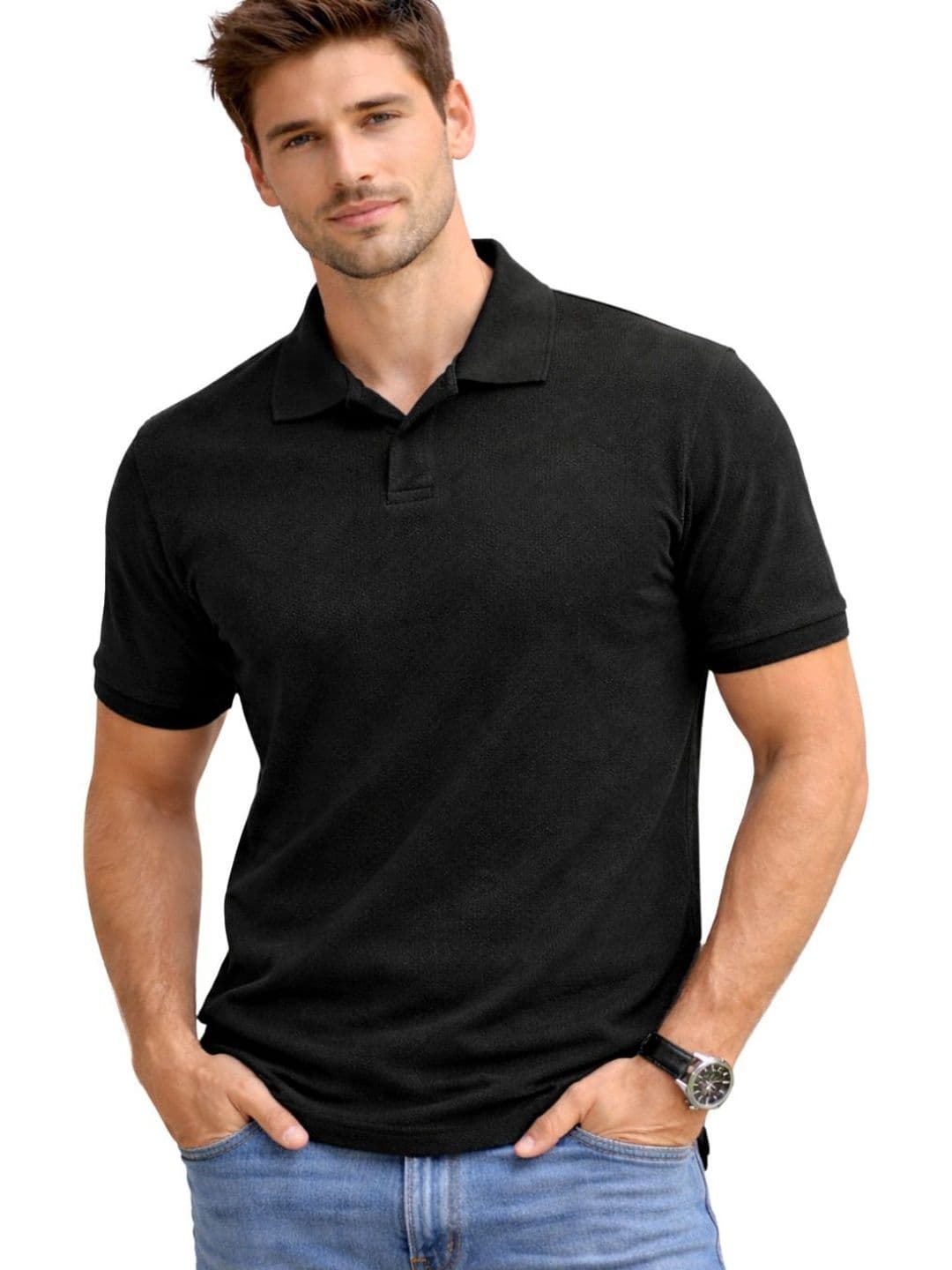 The Roadster Lifestyle Co. Men Pure Cotton Polo Collar Tshirt - view 1