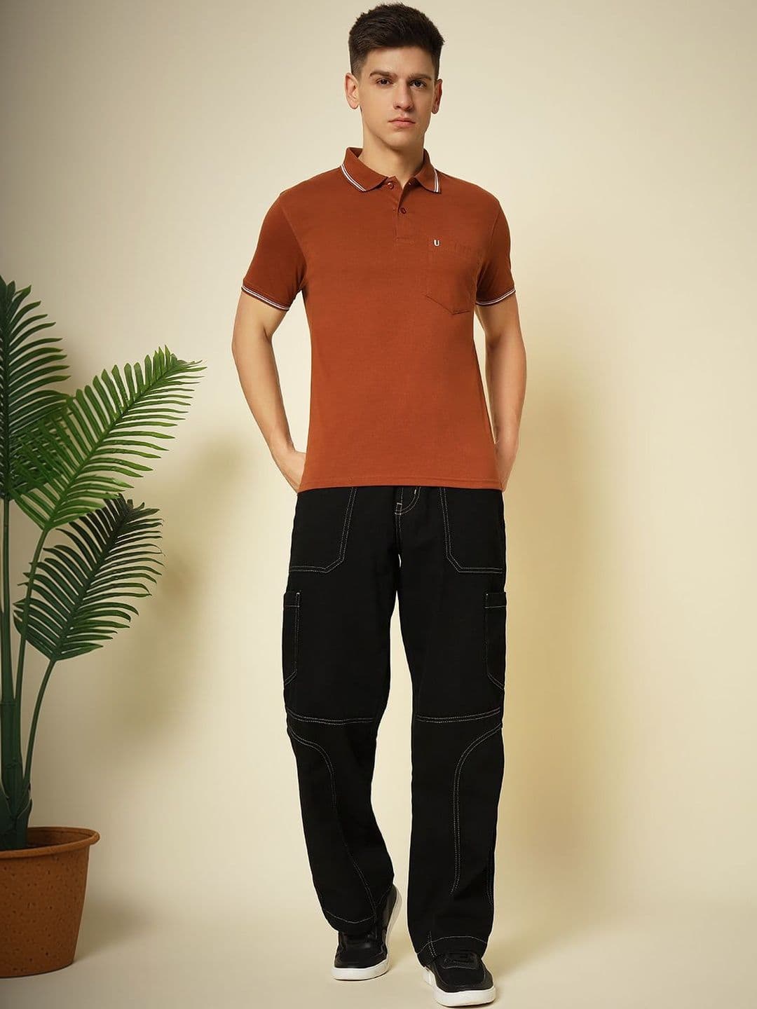 UNIBERRY JEANS Men Polo Collar Pockets T-shirt - view 1