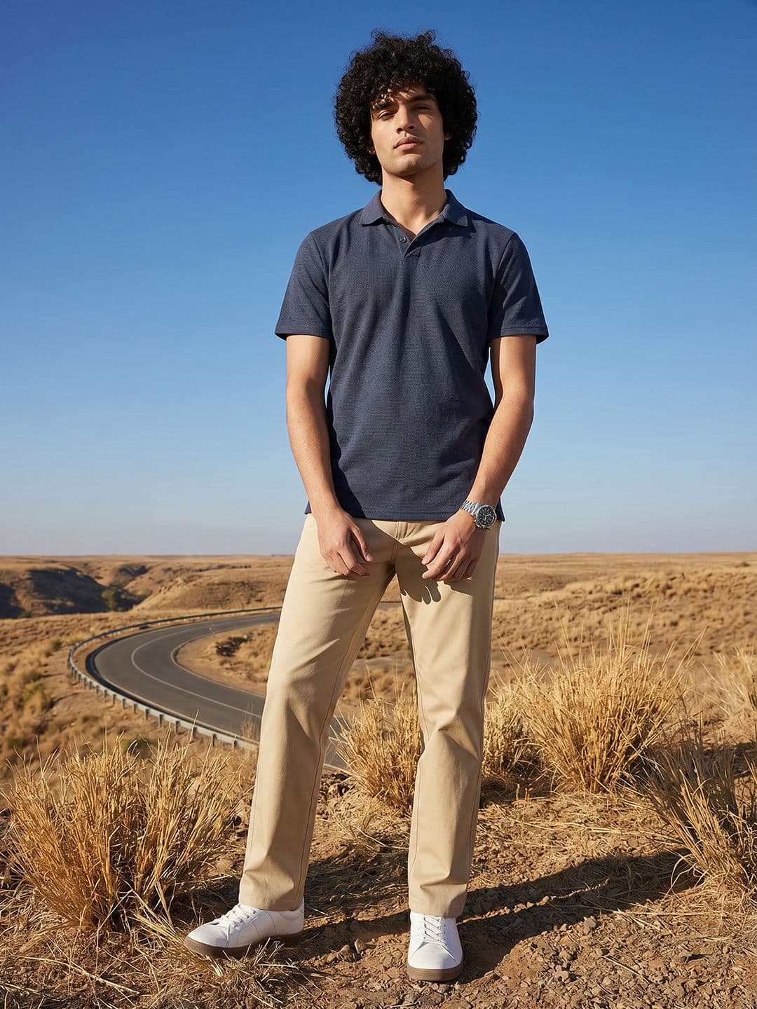 The Roadster Life Co. Polo Collar Pure Cotton T-shirt - view 1