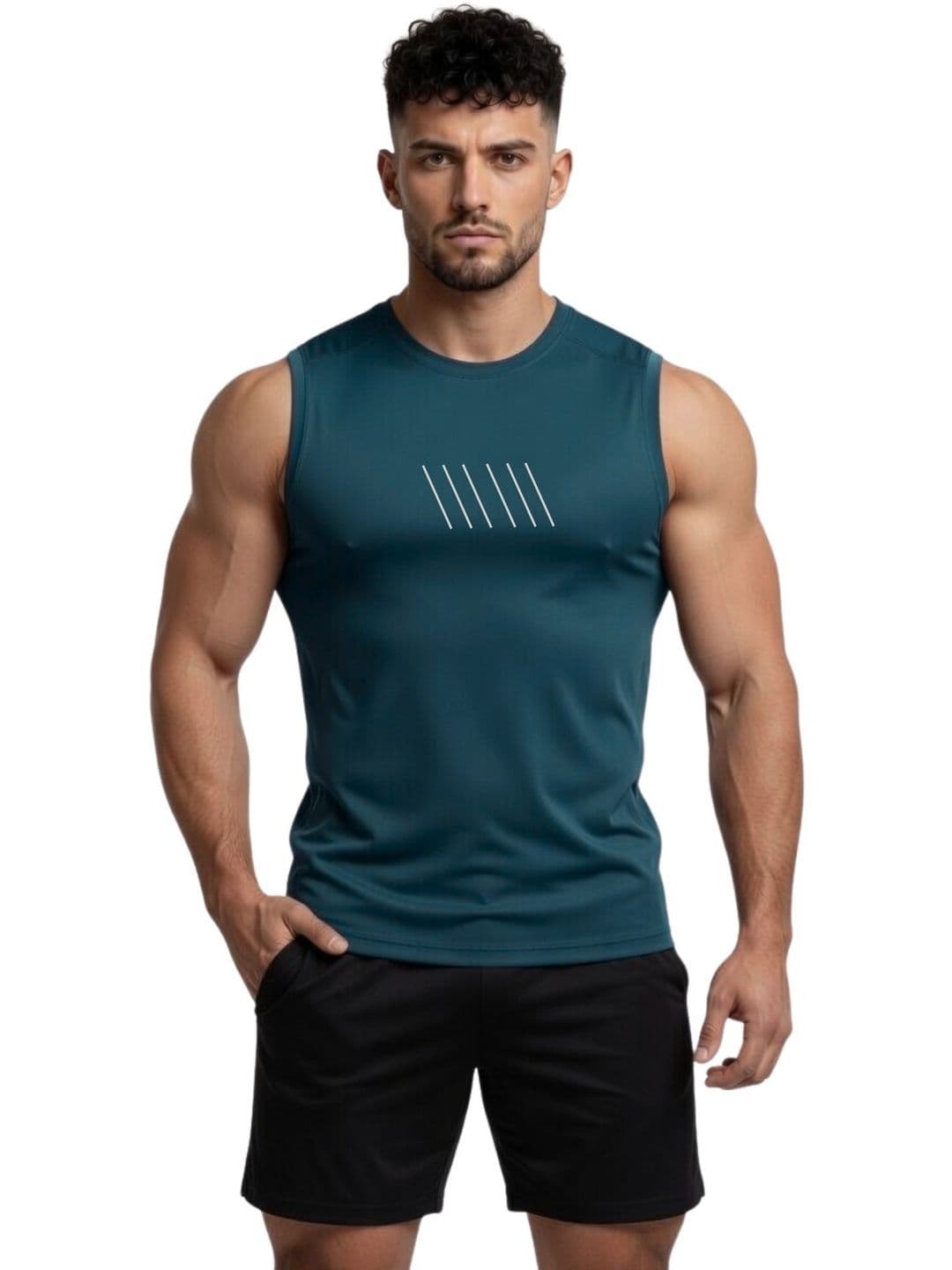 3Colors Printed Gym Vest - view 1