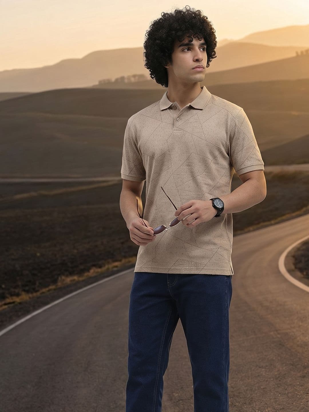 The Roadster Life Co. Self Design Polo Collar T-shirt - view 1