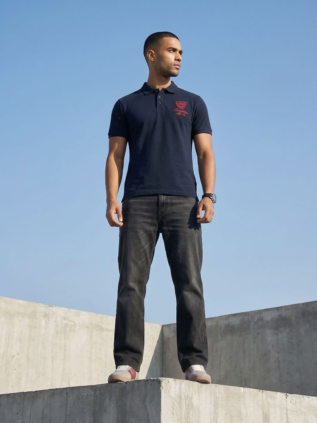 The Roadster Life Co. Brand Logo Polo Collar T-shirt - view 1