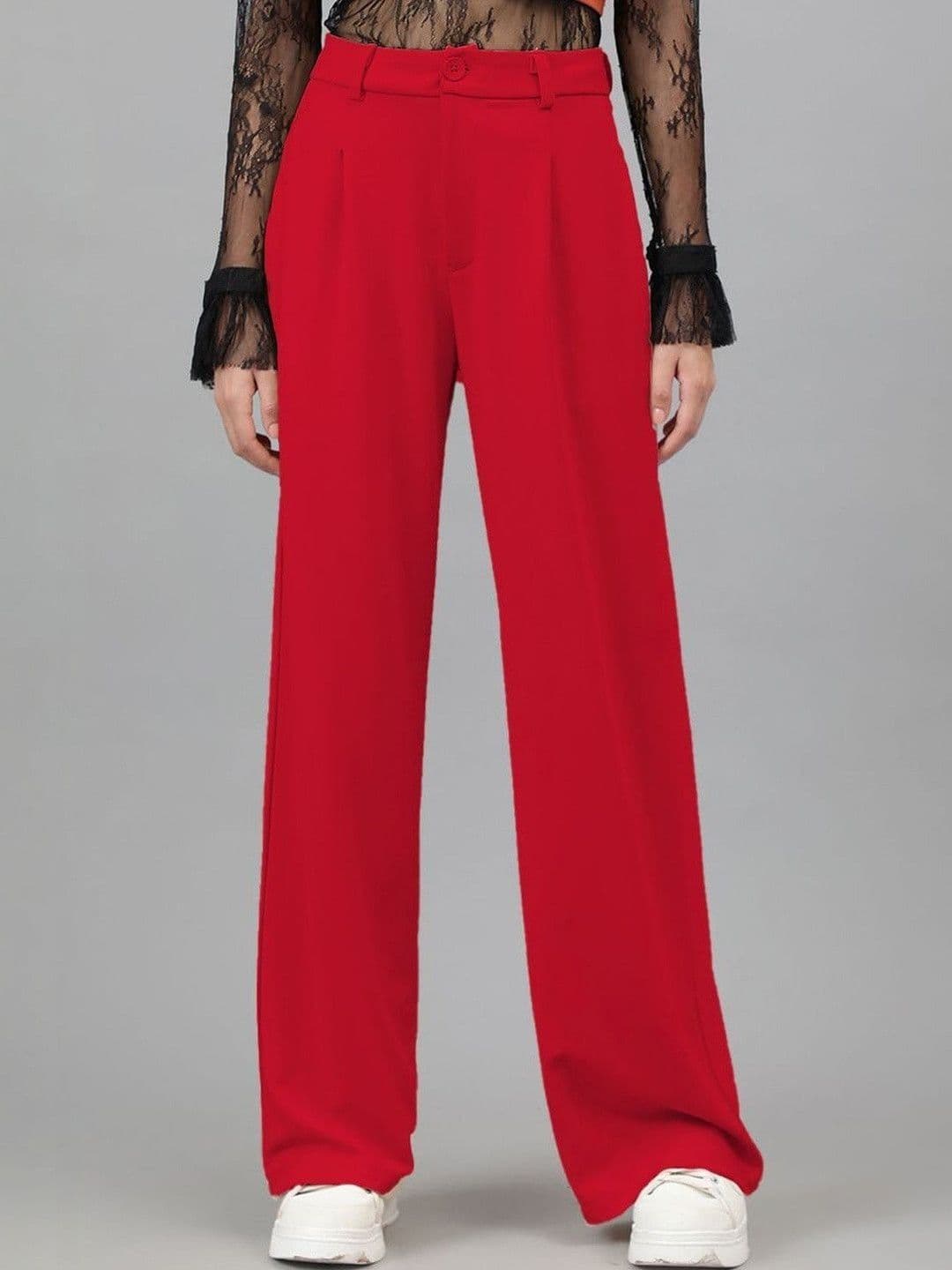 Stylecast X Kotty Women Straight Fit High-Rise Pleated Trousers - view 1
