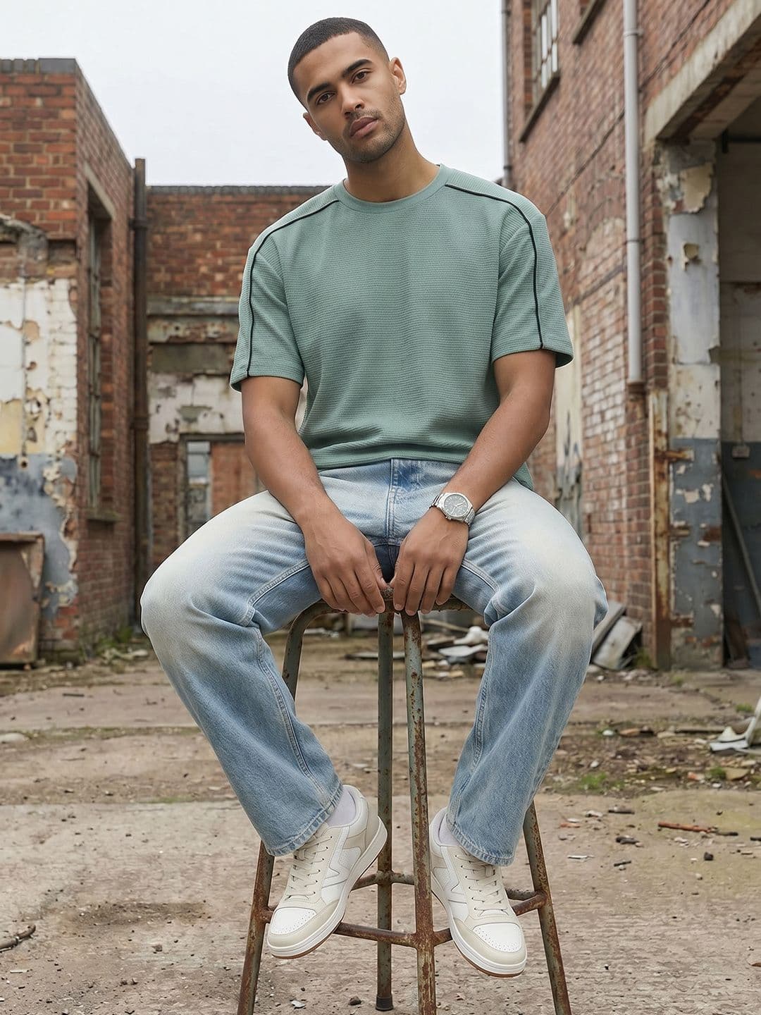 The Roadster Life Co. Relaxed Fit Textured T-shirt - view 1