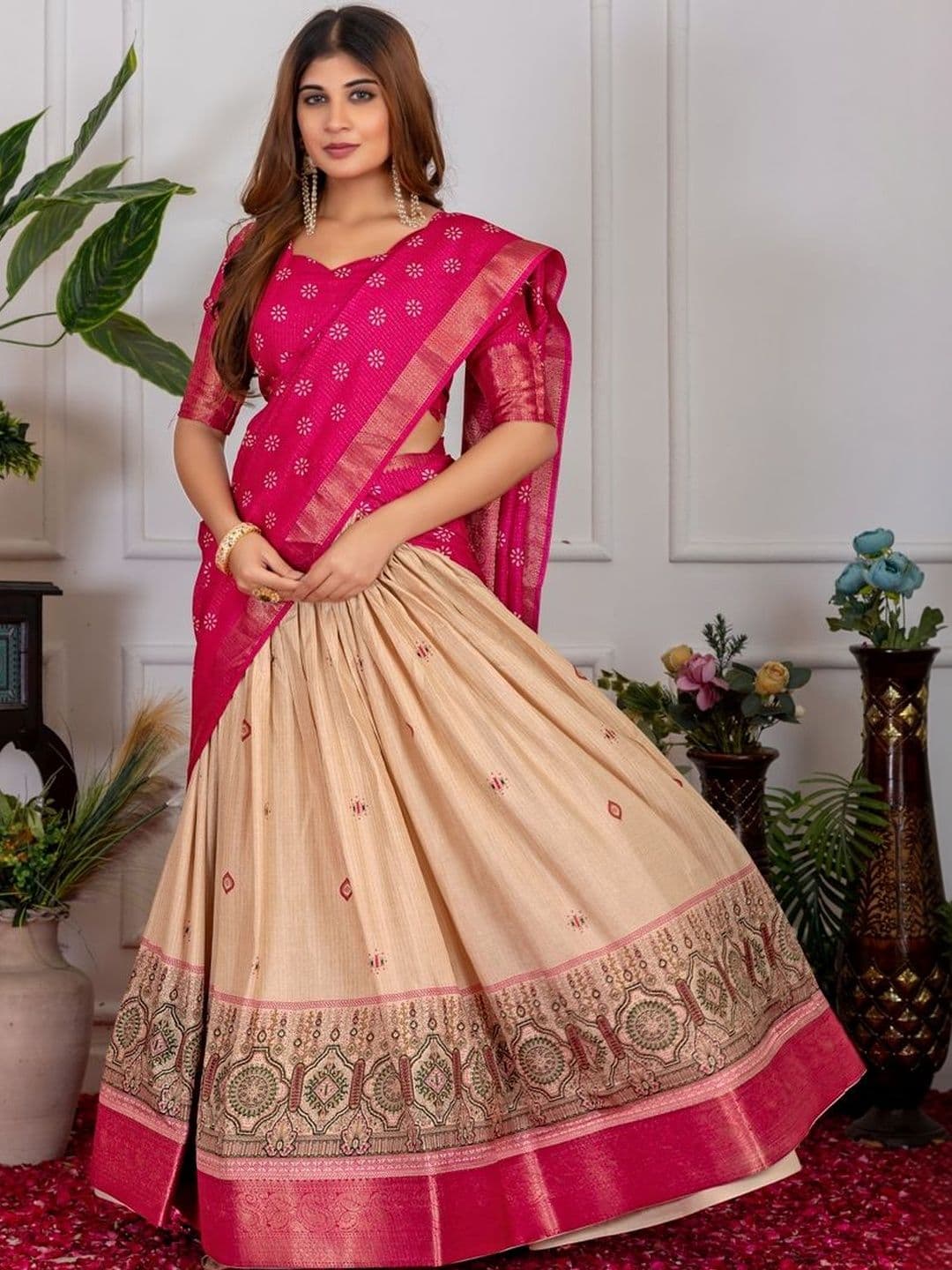House of Pataudi Printed Flared Lehenga Choli - view 1