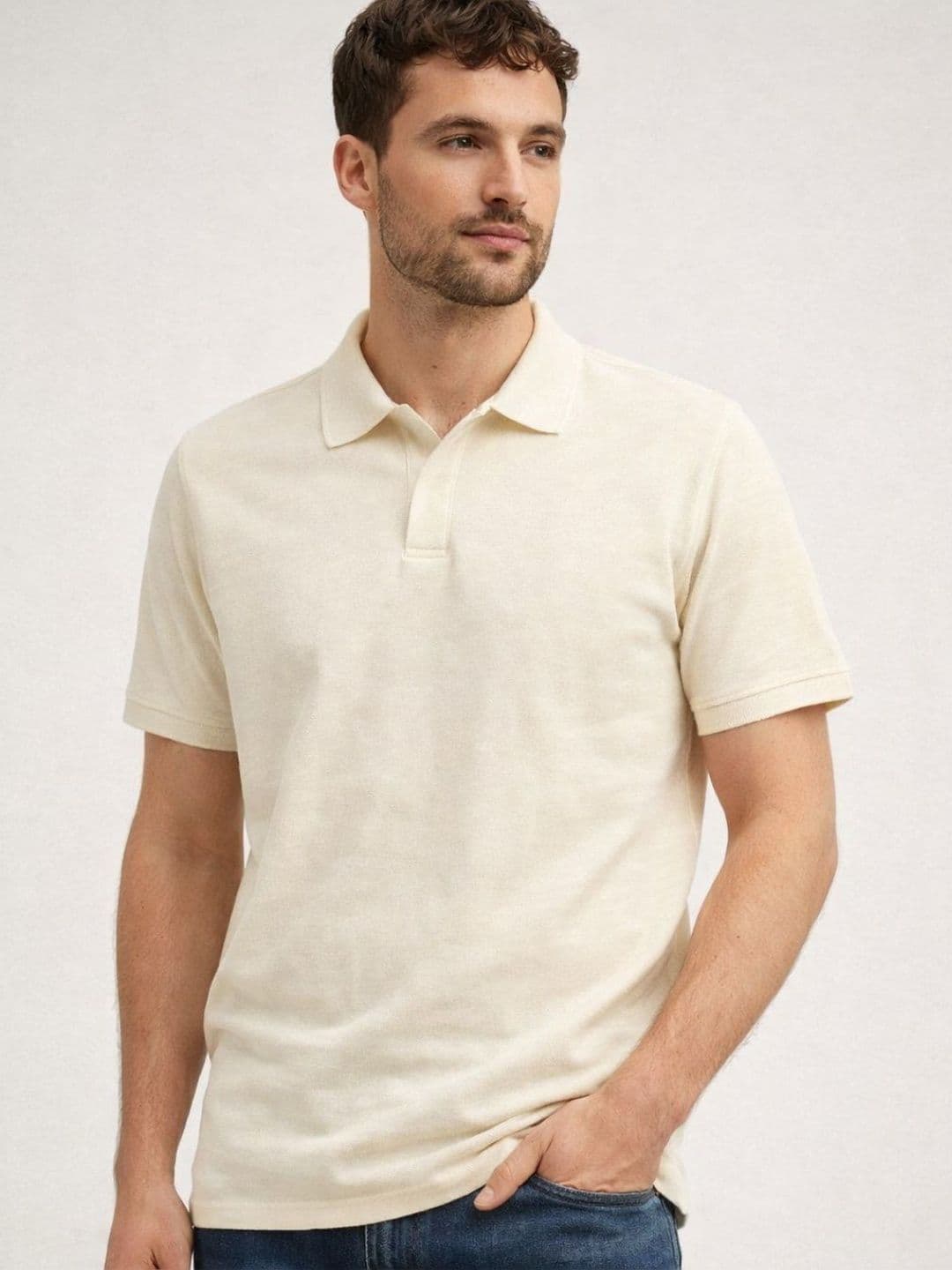The Roadster Lifestyle Co Pure Cotton Polo Collar Tshirt - view 1