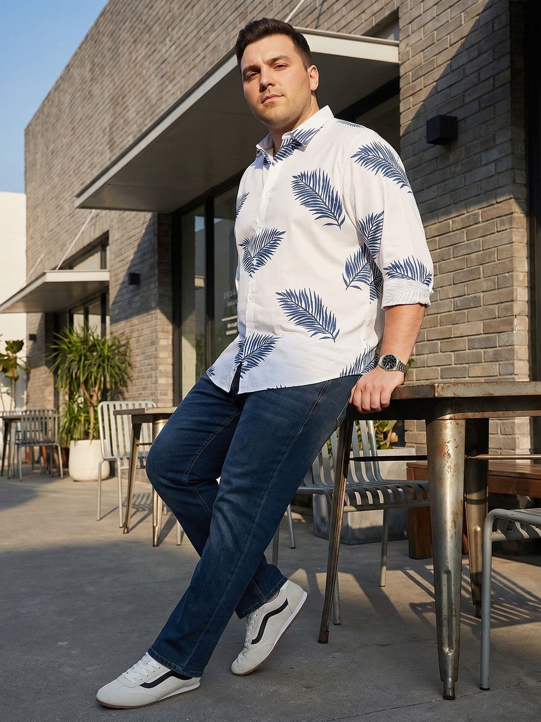 Sztori Plus Size Tropical Printed Pure Cotton Casual Shirt - view 1