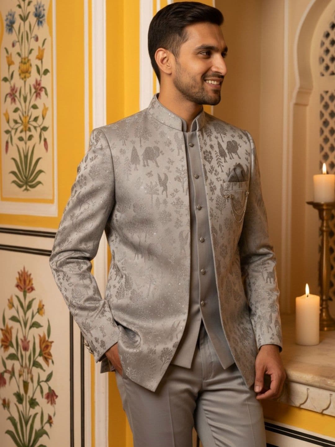 Jompers Men Mandarin Collar Sherwani - view 1
