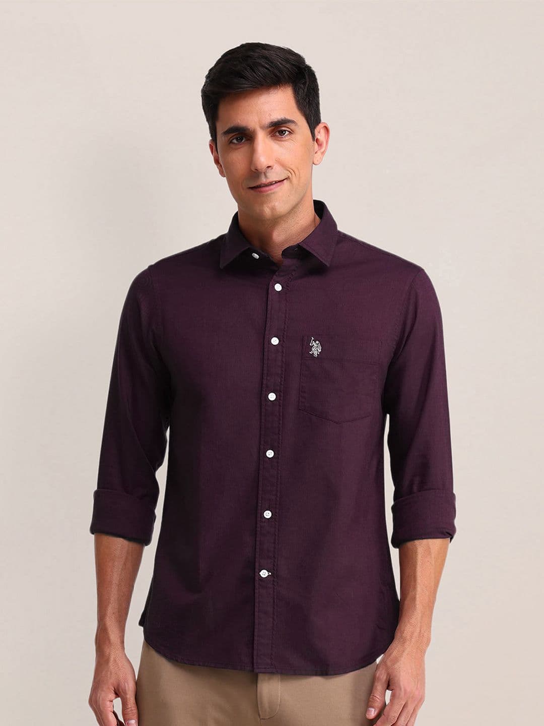 U.S. Polo Assn. Tailored Fit Pure Cotton Casual Shirt - view 1