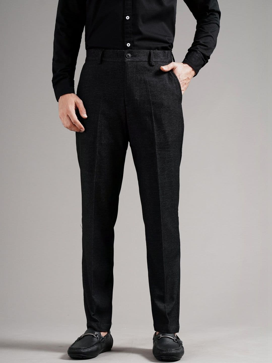 British Club Men Tailored Straight Fit Low-Rise Pleated Trousers - view 1