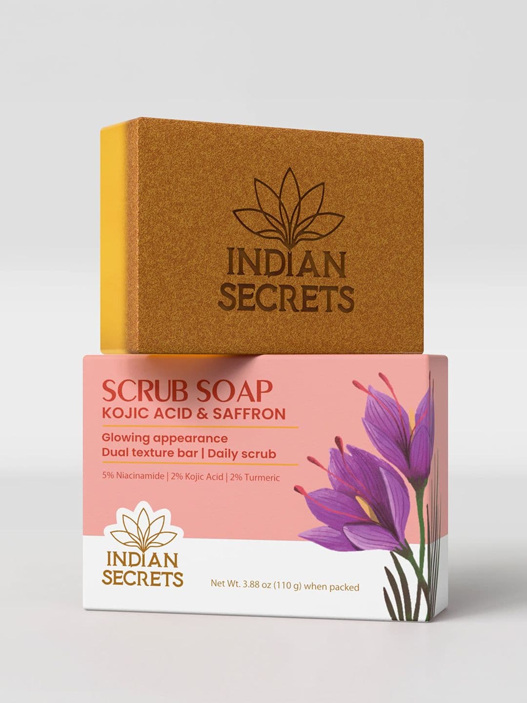 Indian Secrets Scrub Soap With Kojic Acid & Saffron - 110 g - view 1
